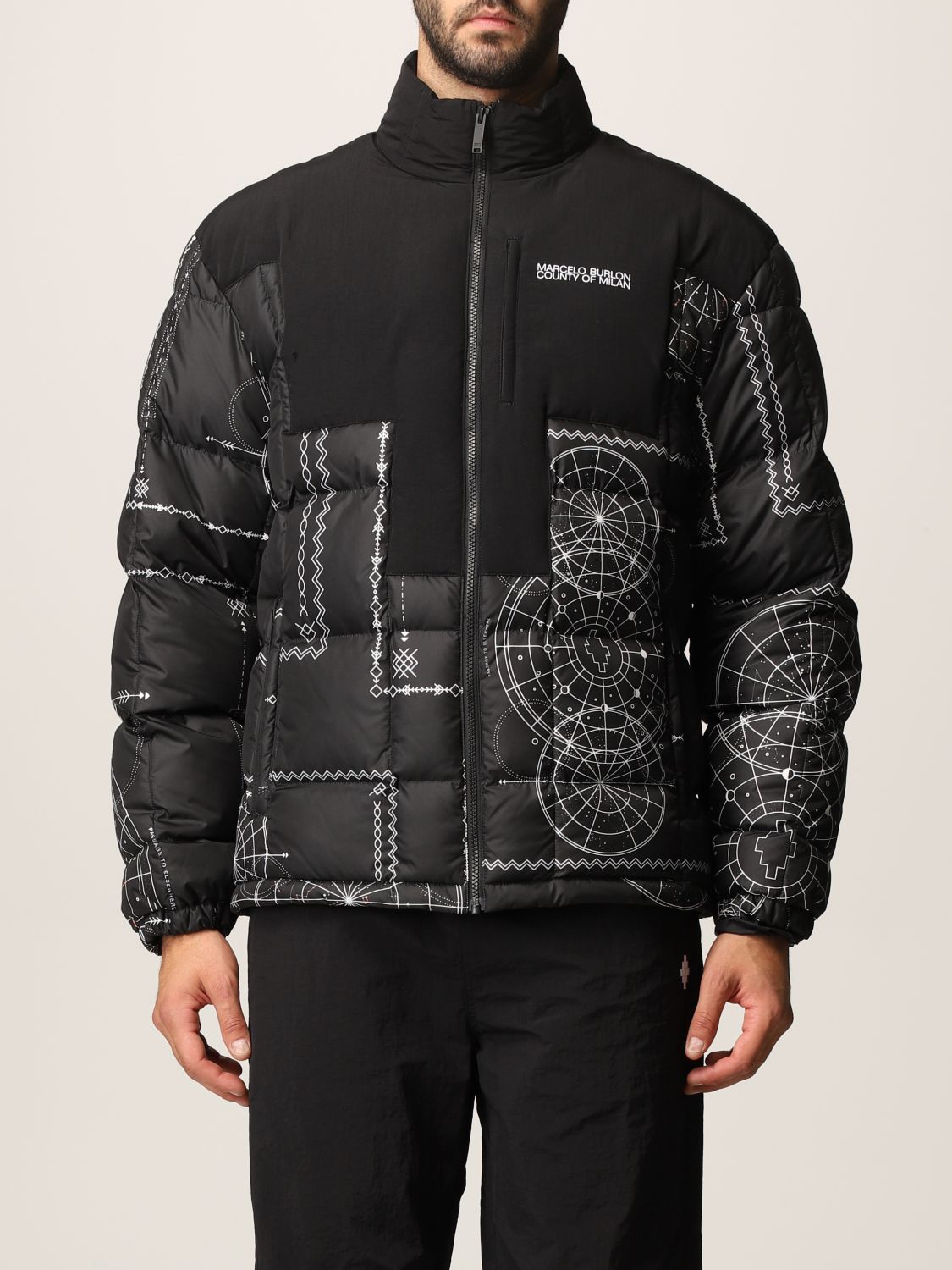 for man - Black Marcelo Burlon jacket CMED031F21FAB002 online on GIGLIO.COM