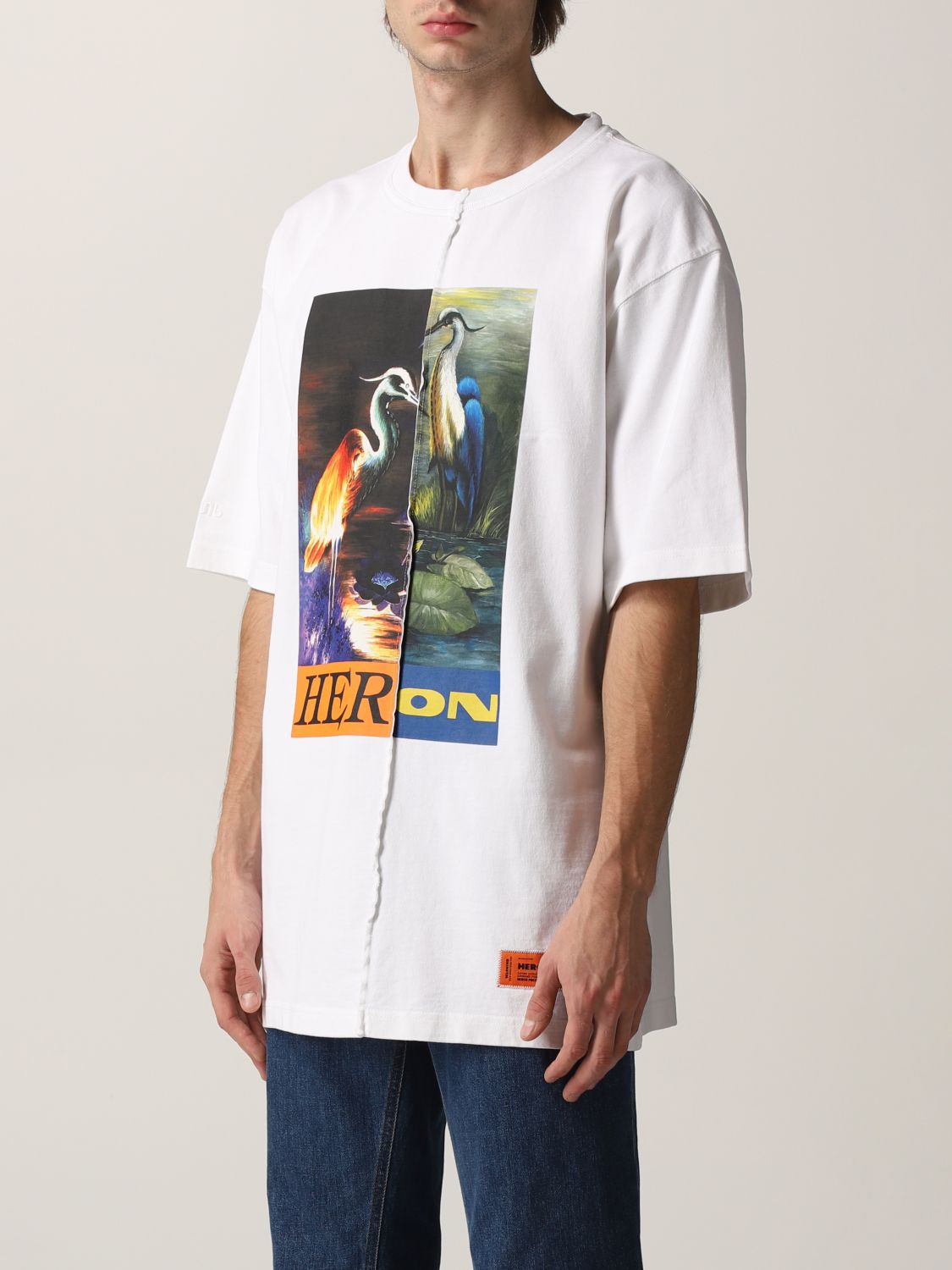T-shirt Heron Preston: T-shirt Heron Preston in cotone con stampa bianco 3