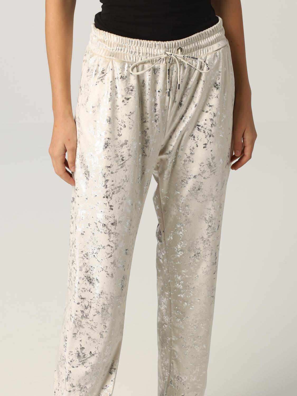 PINKO: Pantalone jogging in ciniglia - Avorio | Pantalone Pinko 1G16L3 8499  GIGLIO.COM