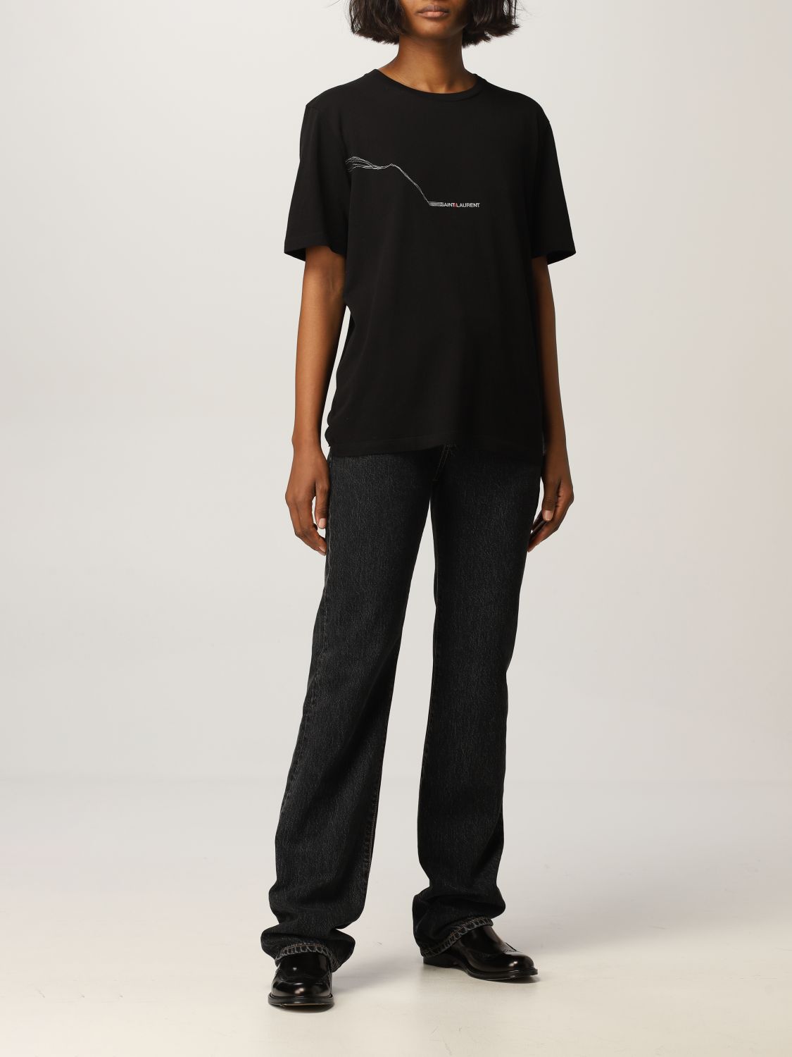 Camiseta Saint Laurent: Camiseta mujer Saint Laurent negro 2