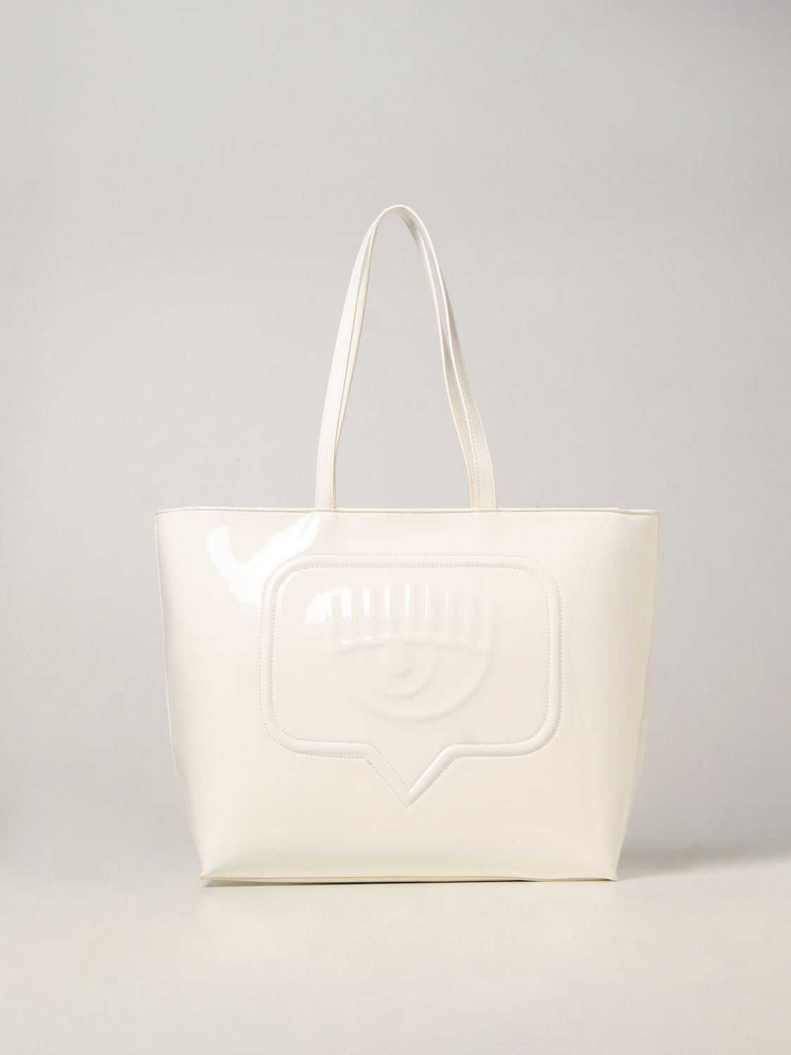 Chiara Ferragni Logo-embroidered Faux-leather Tote Bag in White