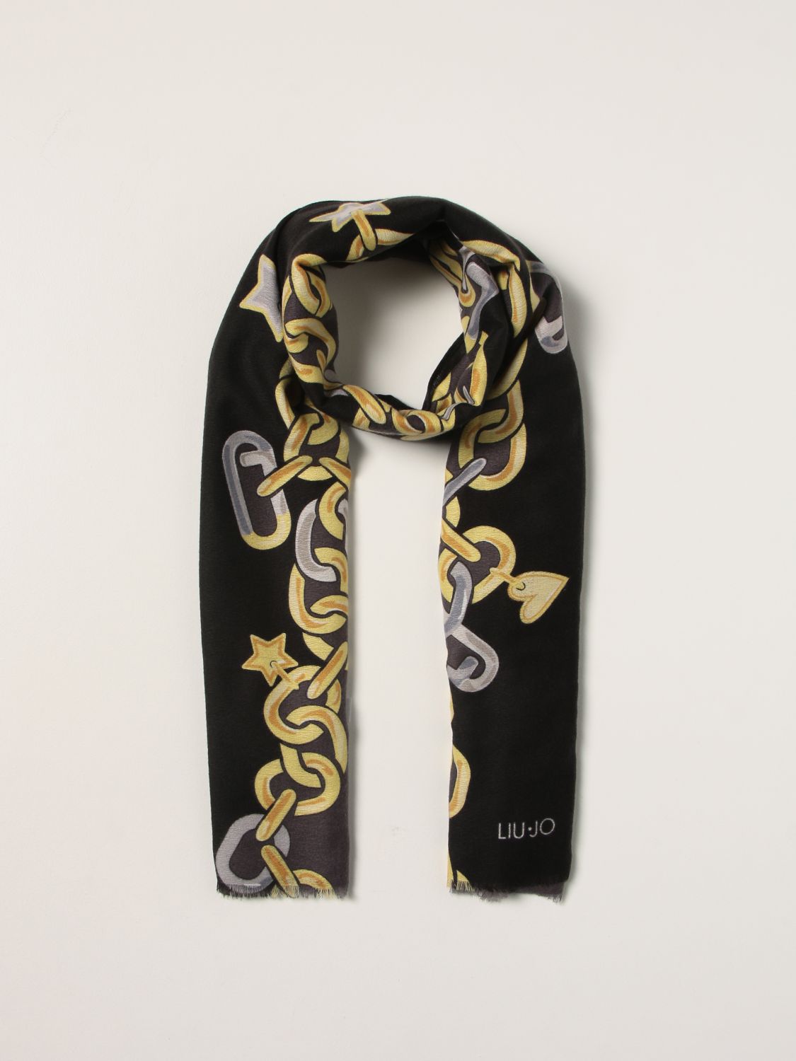 Scarf Liu Jo: Liu Jo scarf with chain print black 2