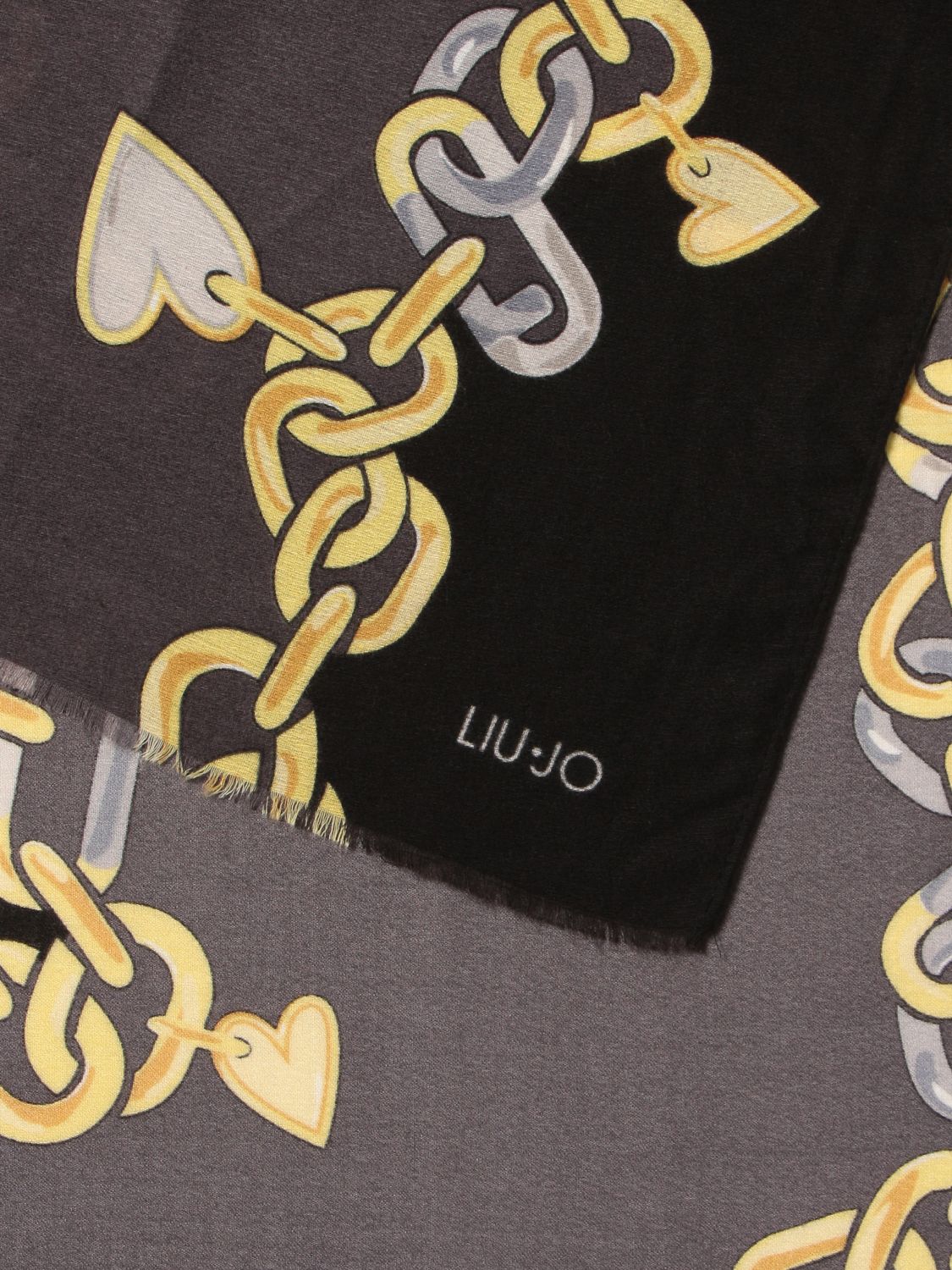 Scarf Liu Jo: Liu Jo scarf with chain print black 3
