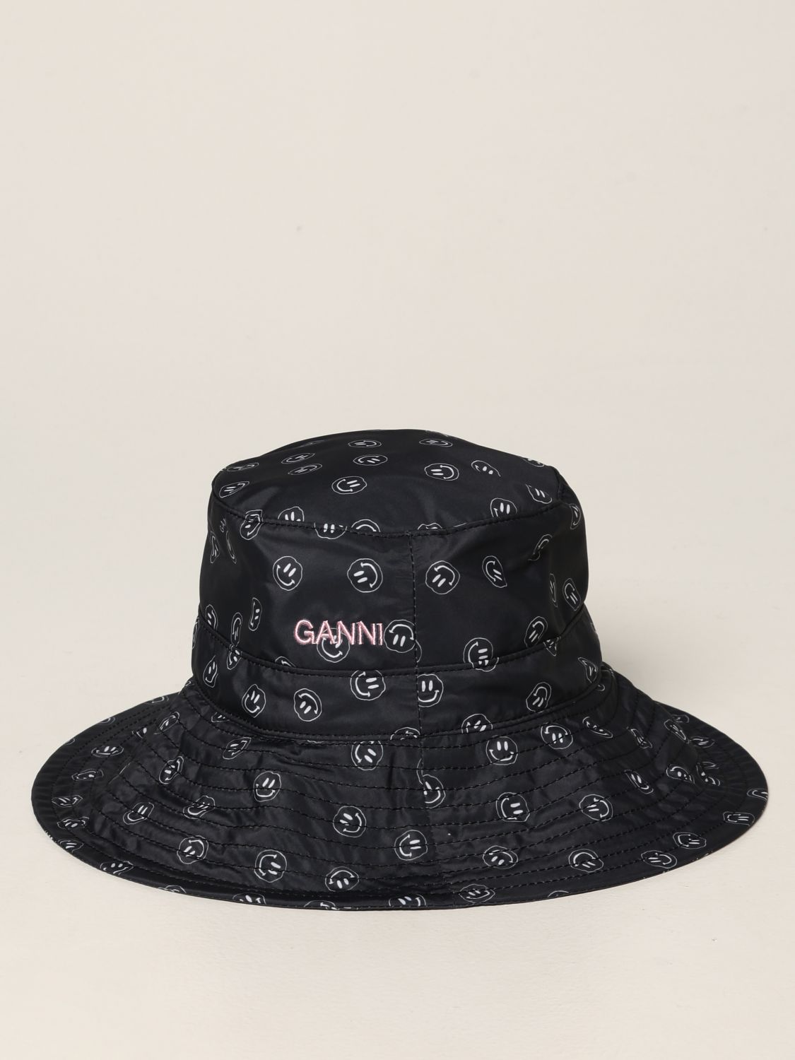 Hat Ganni: Ganni patterned hat black 1