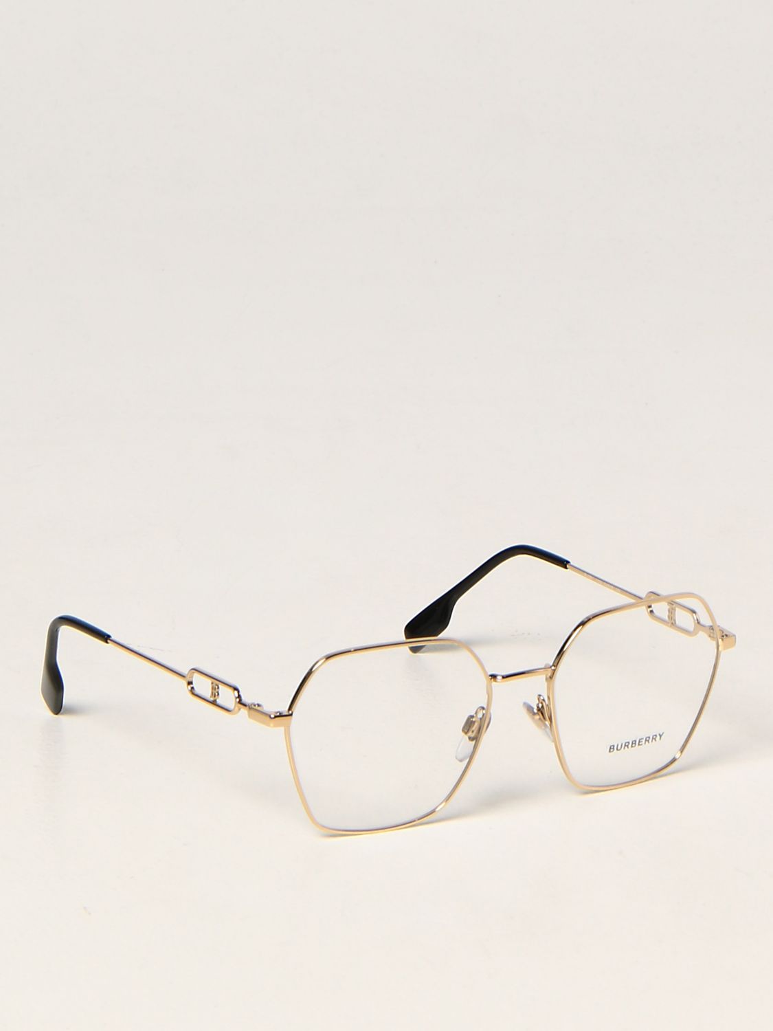 BURBERRY: metal eyeglasses - Gold | Burberry sunglasses B 1361 online on  