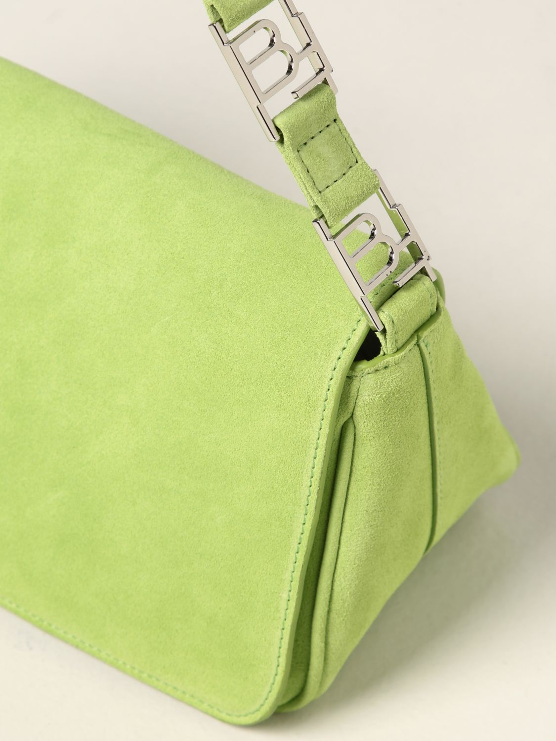 Handbag By Far: Daisy By Far bag in suede green 4