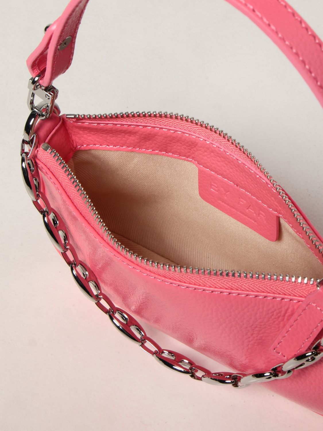 Mini bag By Far: By Far bag in grained leather pink 5