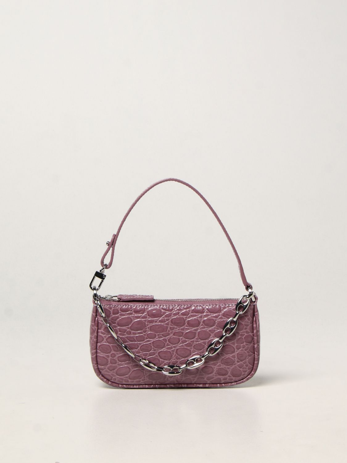Mini bag By Far: By Far bag in crocodile print leather lavender 1