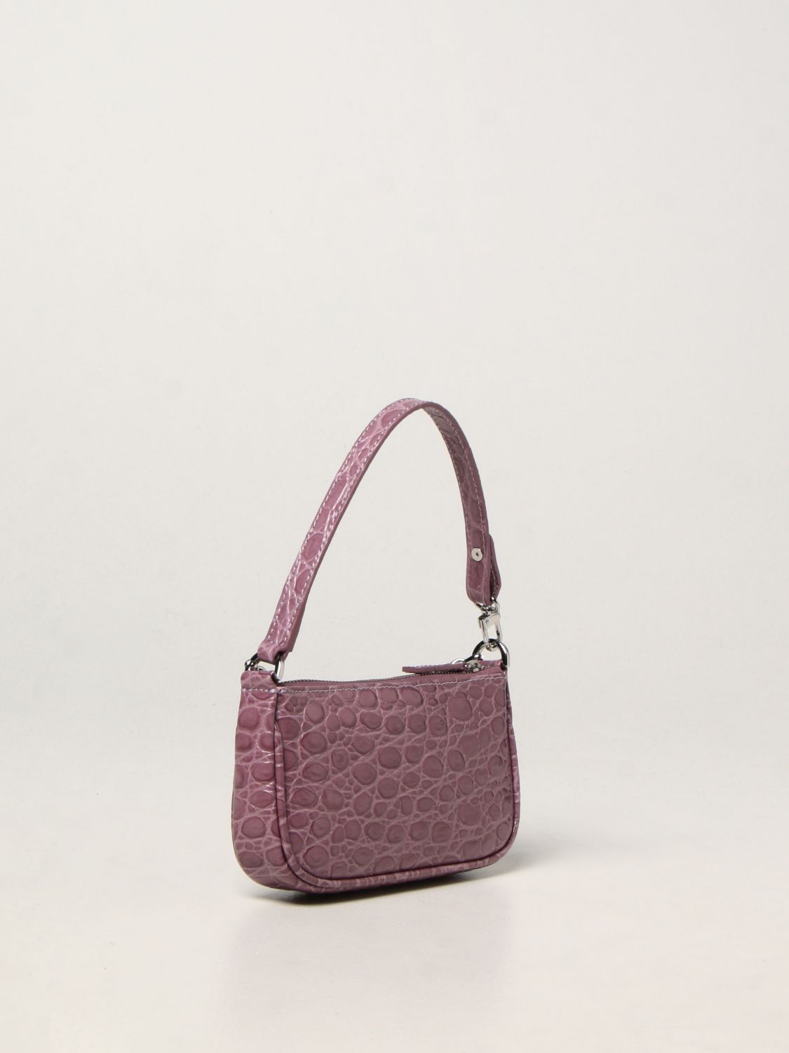 Mini bag By Far: By Far bag in crocodile print leather lavender 3
