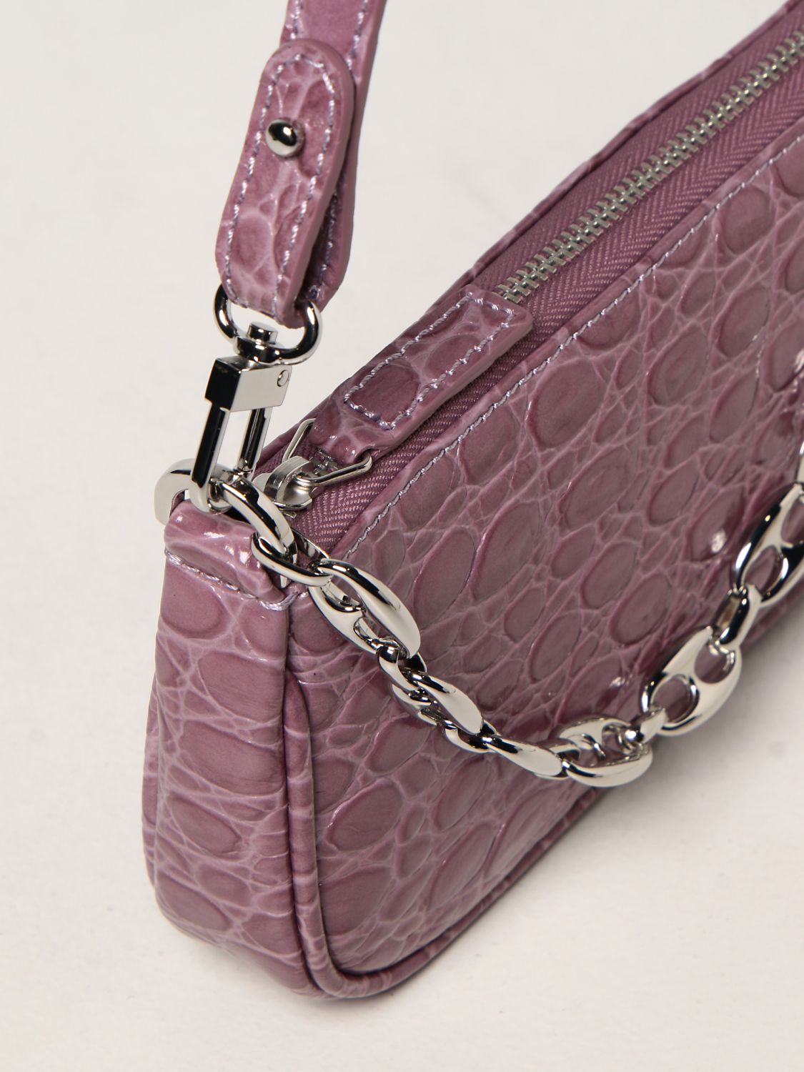 Mini bag By Far: By Far bag in crocodile print leather lavender 4