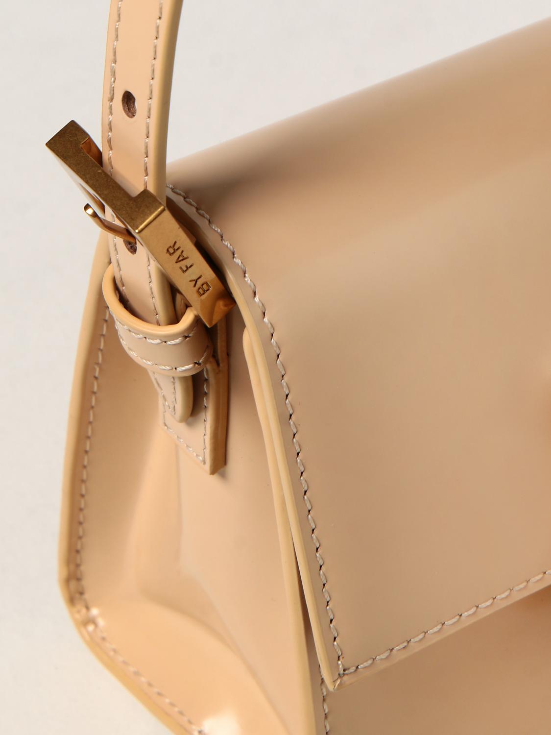 BY FAR: Fran Sand bag in brushed leather - Sand