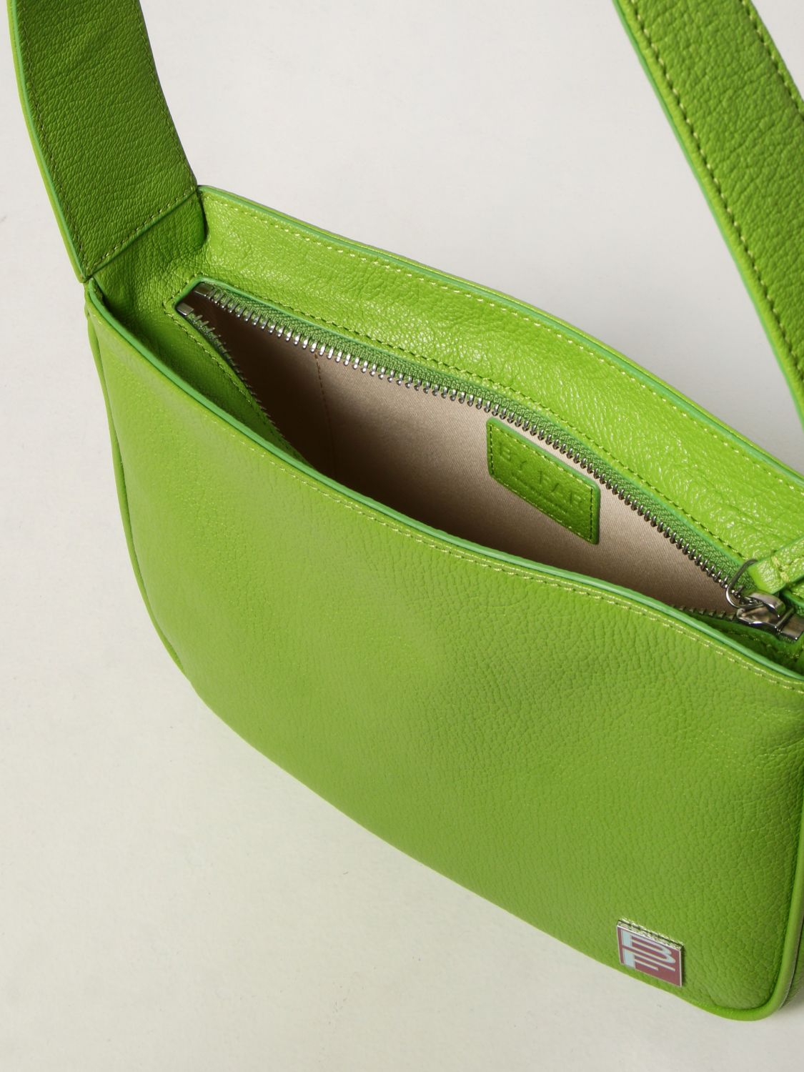Shoulder bag By Far: By Far bag in grained leather green 5