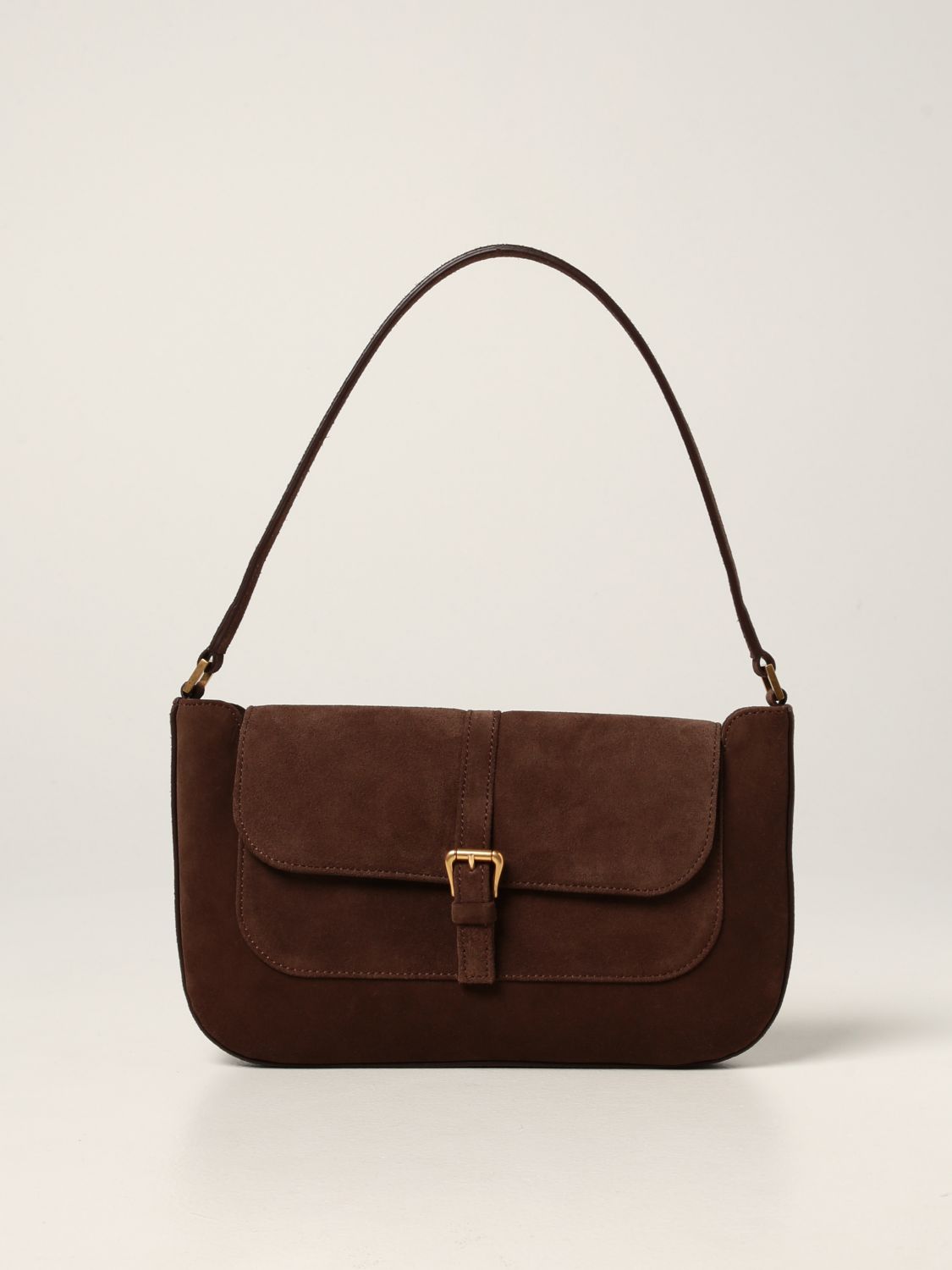 Shoulder bag By Far: Miranda By Far shoulder bag in suede brown 1
