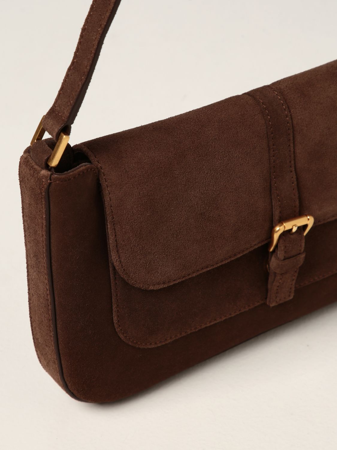 Shoulder bag By Far: Miranda By Far shoulder bag in suede brown 4