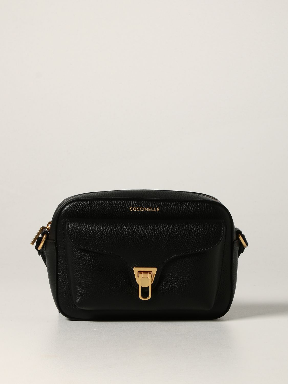 Coccinelle Beat Bag In Grained Leather In Black | ModeSens