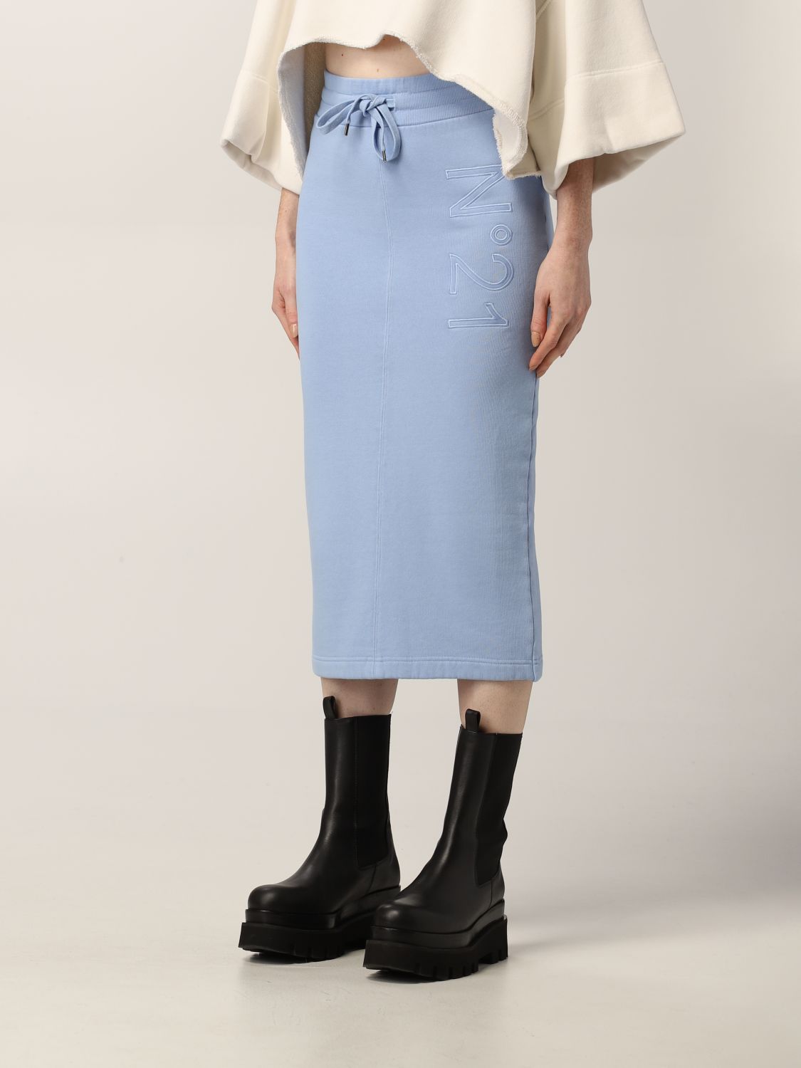N° 21: skirt for women - Sky Blue | N° 21 skirt C031 6323 online on ...
