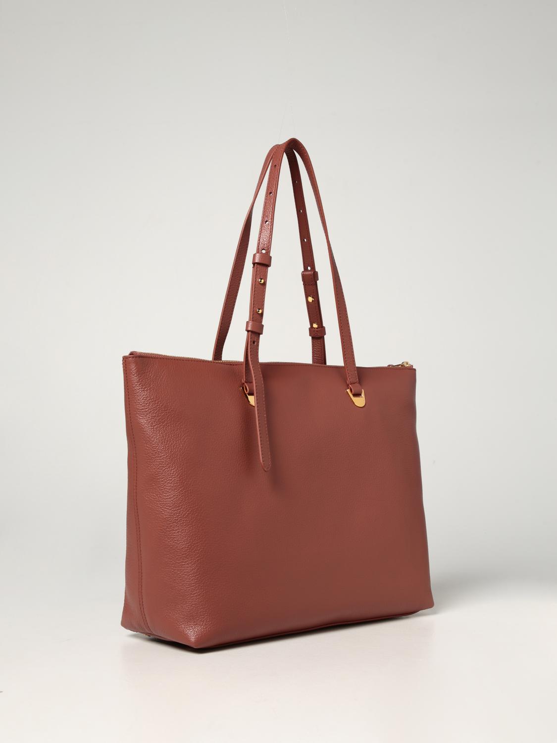 COCCINELLE: Lea bag in hammered leather - Brown | Tote Bags Coccinelle ...