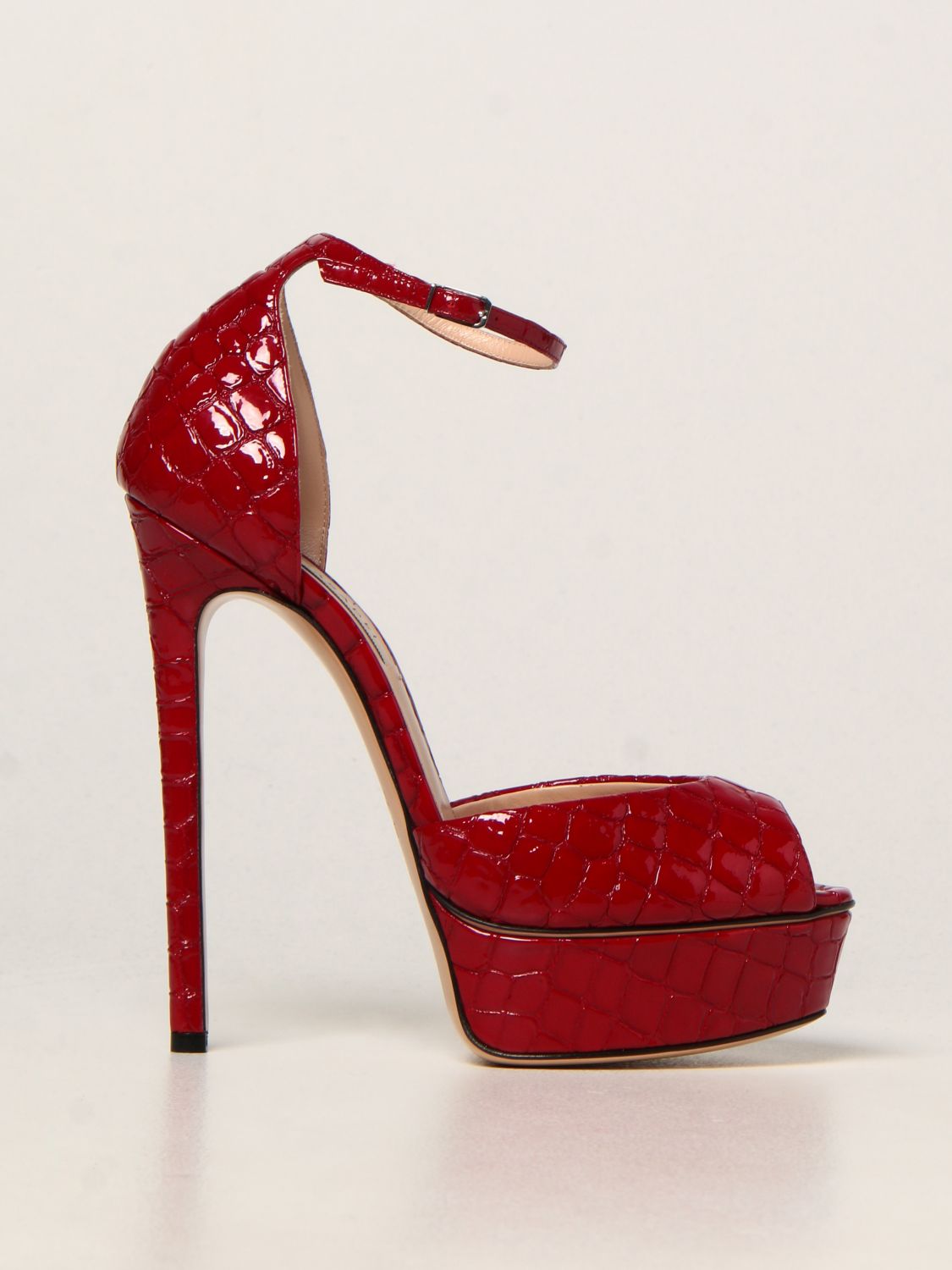 Sandalias de tacón Casadei: Zapatos mujer Casadei rojo 1