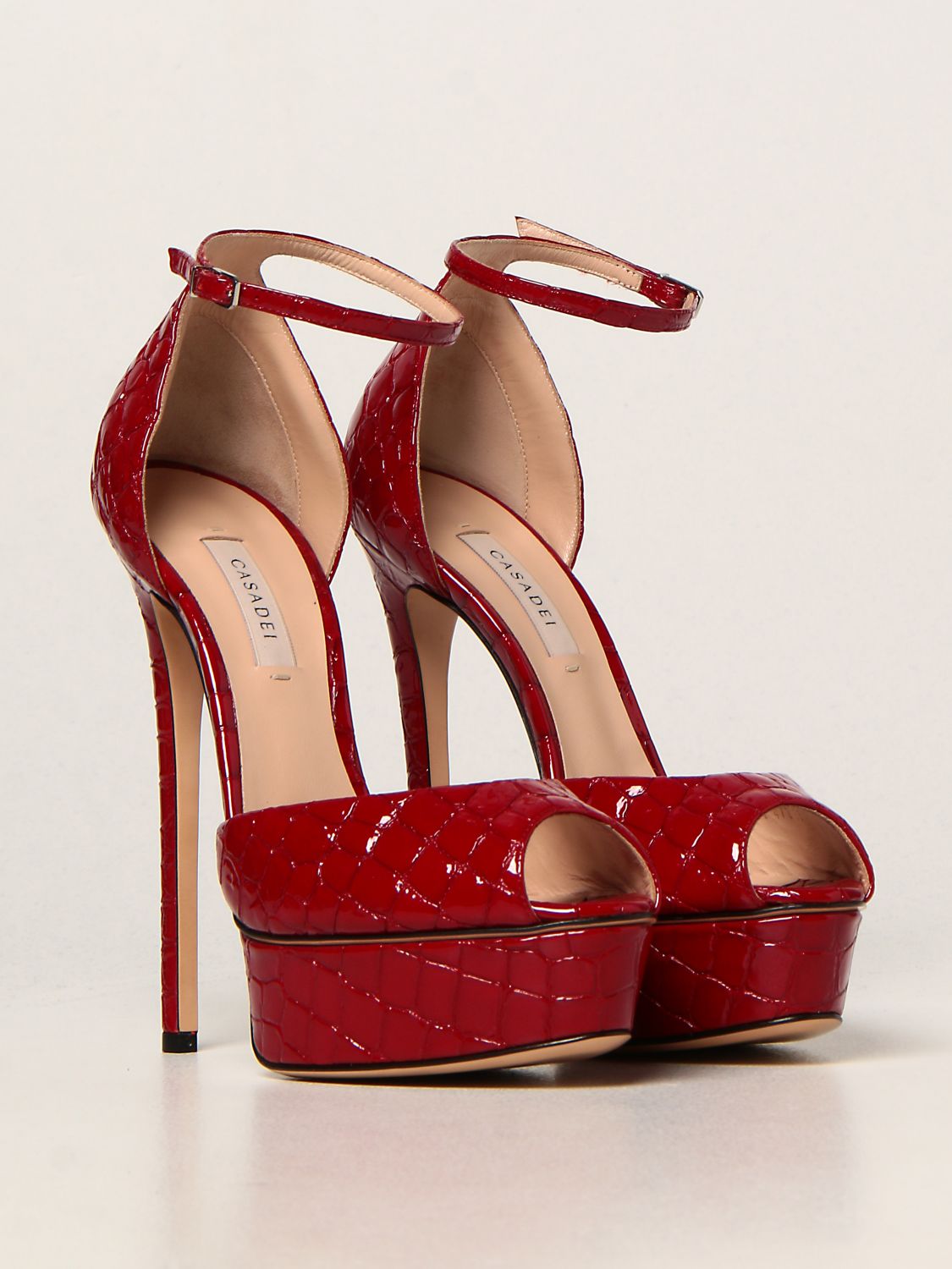 Sandalias de tacón Casadei: Zapatos mujer Casadei rojo 2