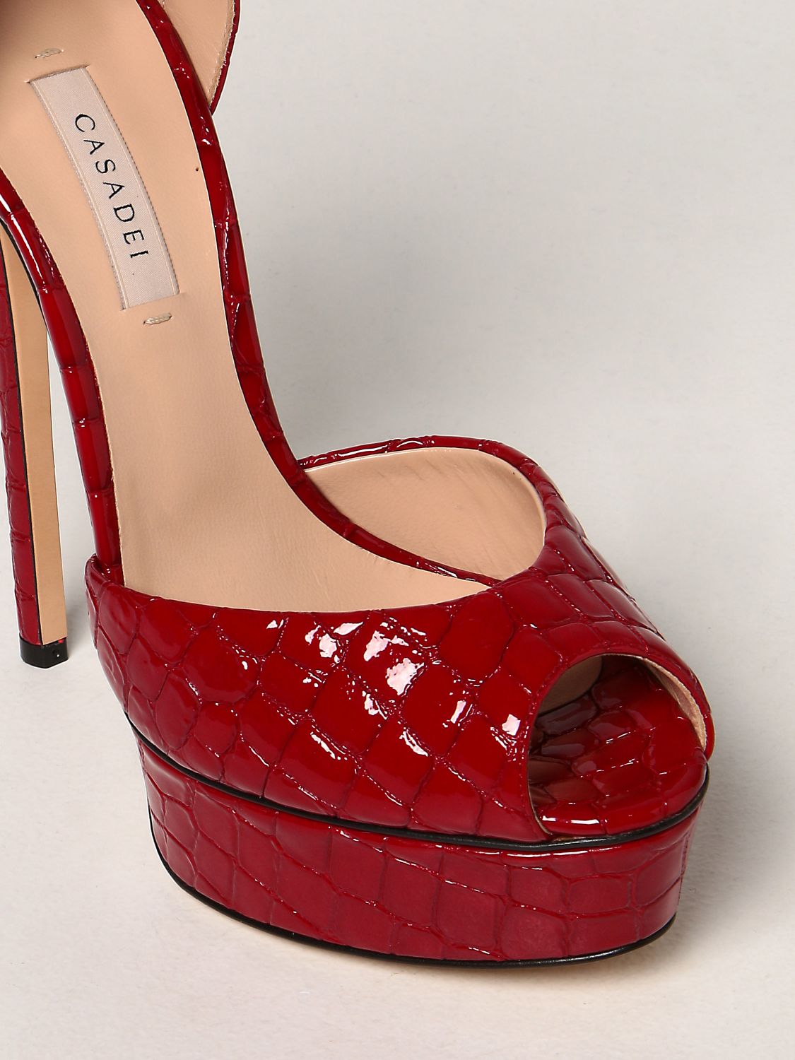 Sandalias de tacón Casadei: Zapatos mujer Casadei rojo 4