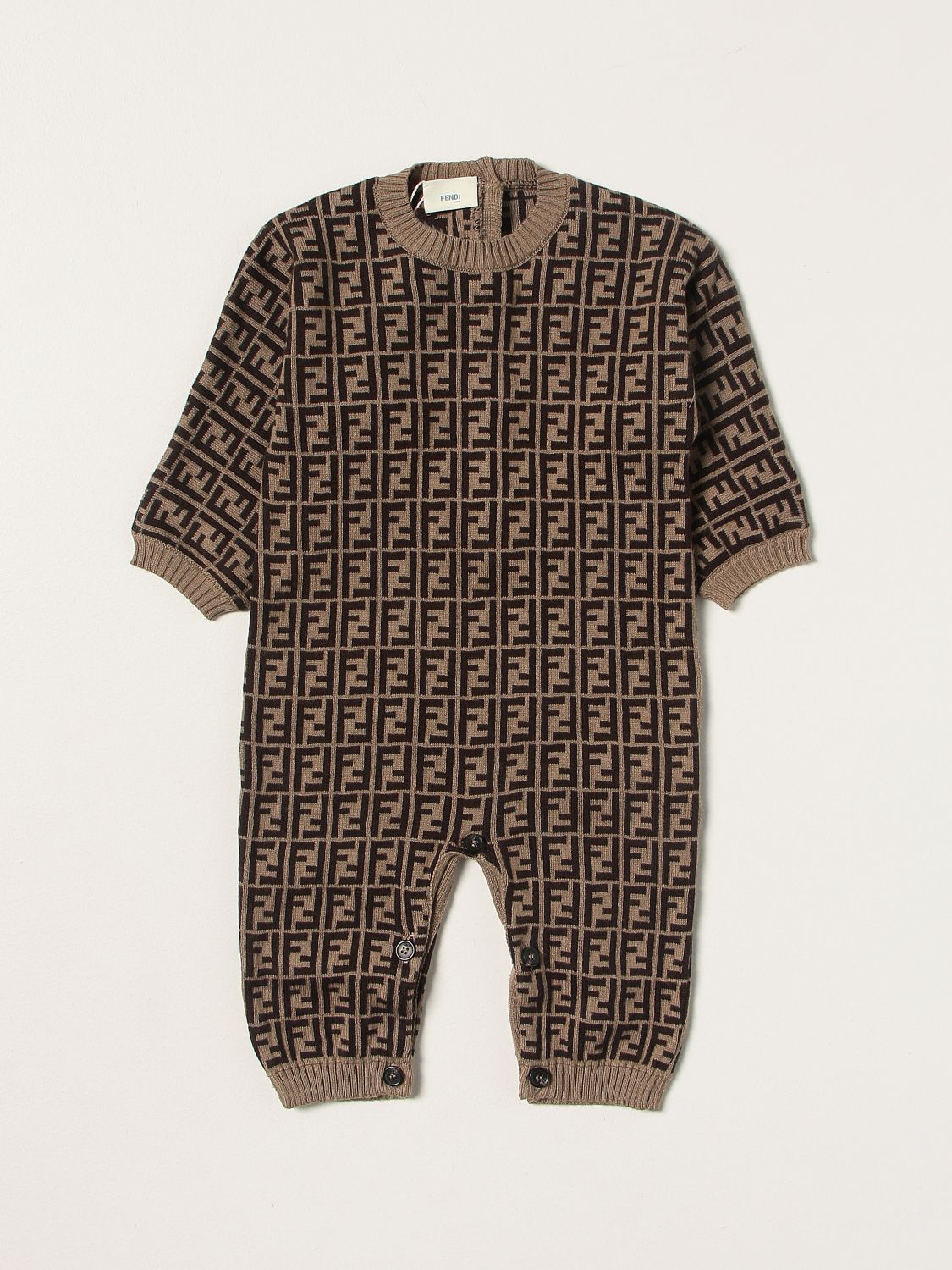 FENDI: bodysuit for baby - Orange | Fendi bodysuit BUL035 A3TE online ...