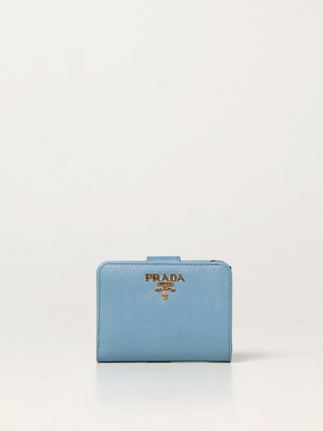 PRADA: wallet in saffiano leather - Blue | Prada wallet 1ML018 QWA online  on 