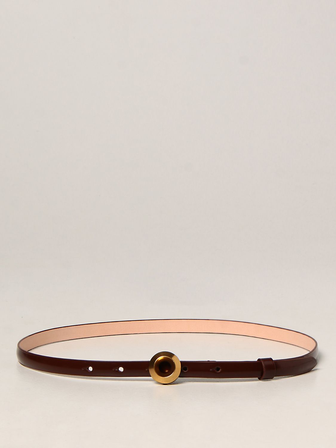 Belt By Far: Ronda By Far belt in brushed leather brown 1