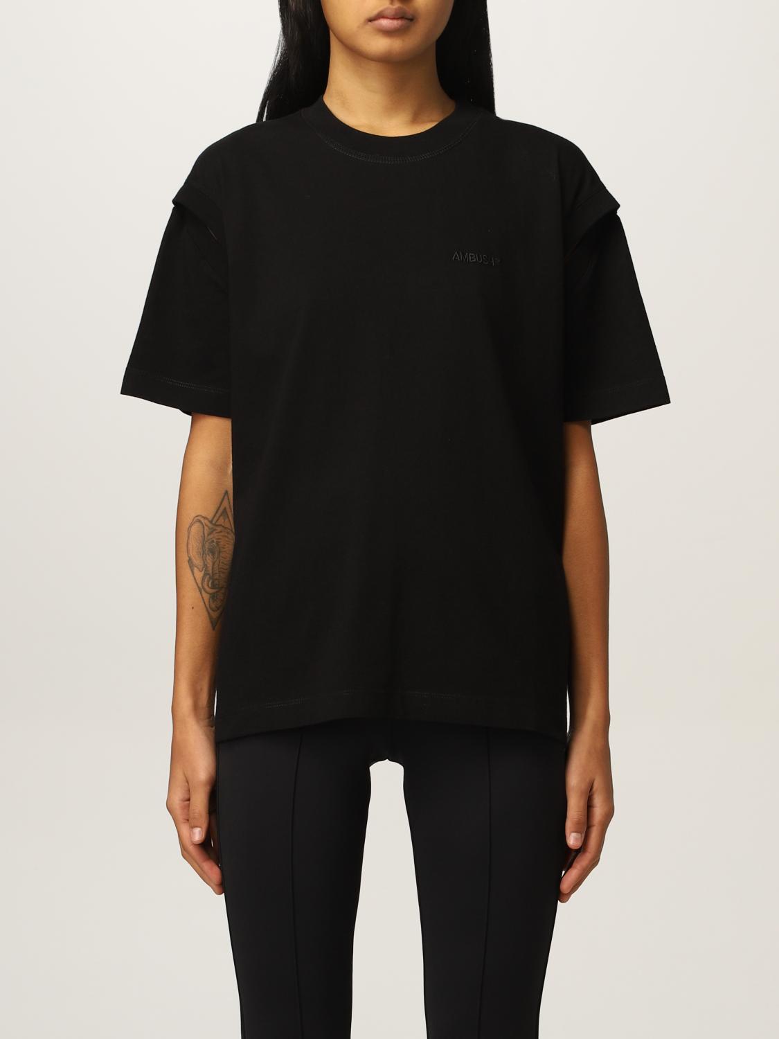 AMBUSH: cotton T-shirt - Black | Ambush t-shirt BWAA015F21JER001 online ...