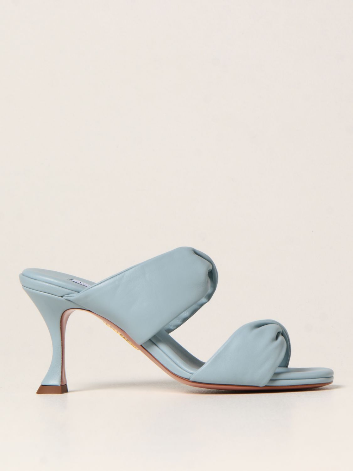 Heeled sandals Aquazzura: Aquazzura Twist heel mules in nappa leather ice 1