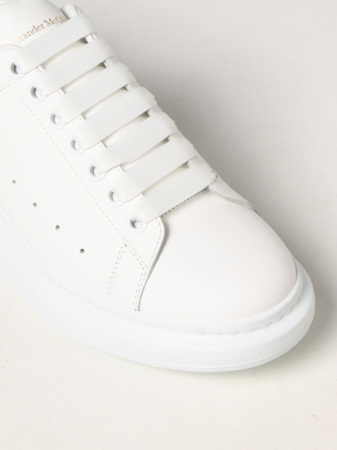 ALEXANDER MCQUEEN: Larry smooth leather sneakers - White | Sneakers ...