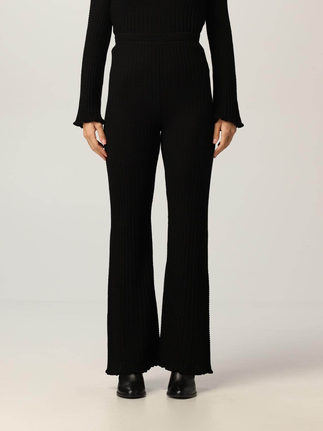 M MISSONI: Pantalone in maglia a coste - Nero 1 | Pantalone M Missoni  17F2DI00331 2K009N GIGLIO.COM