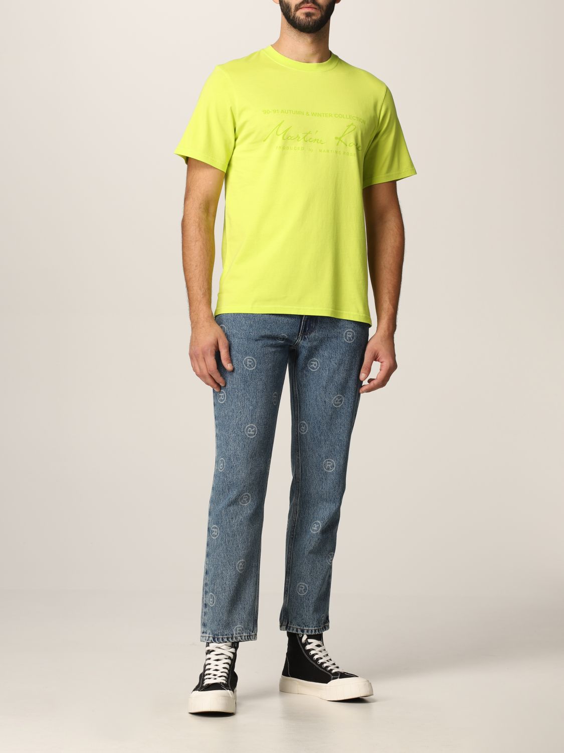 MARTINE ROSE: T-shirt with logo - Apple Green | Martine Rose t-shirt ...