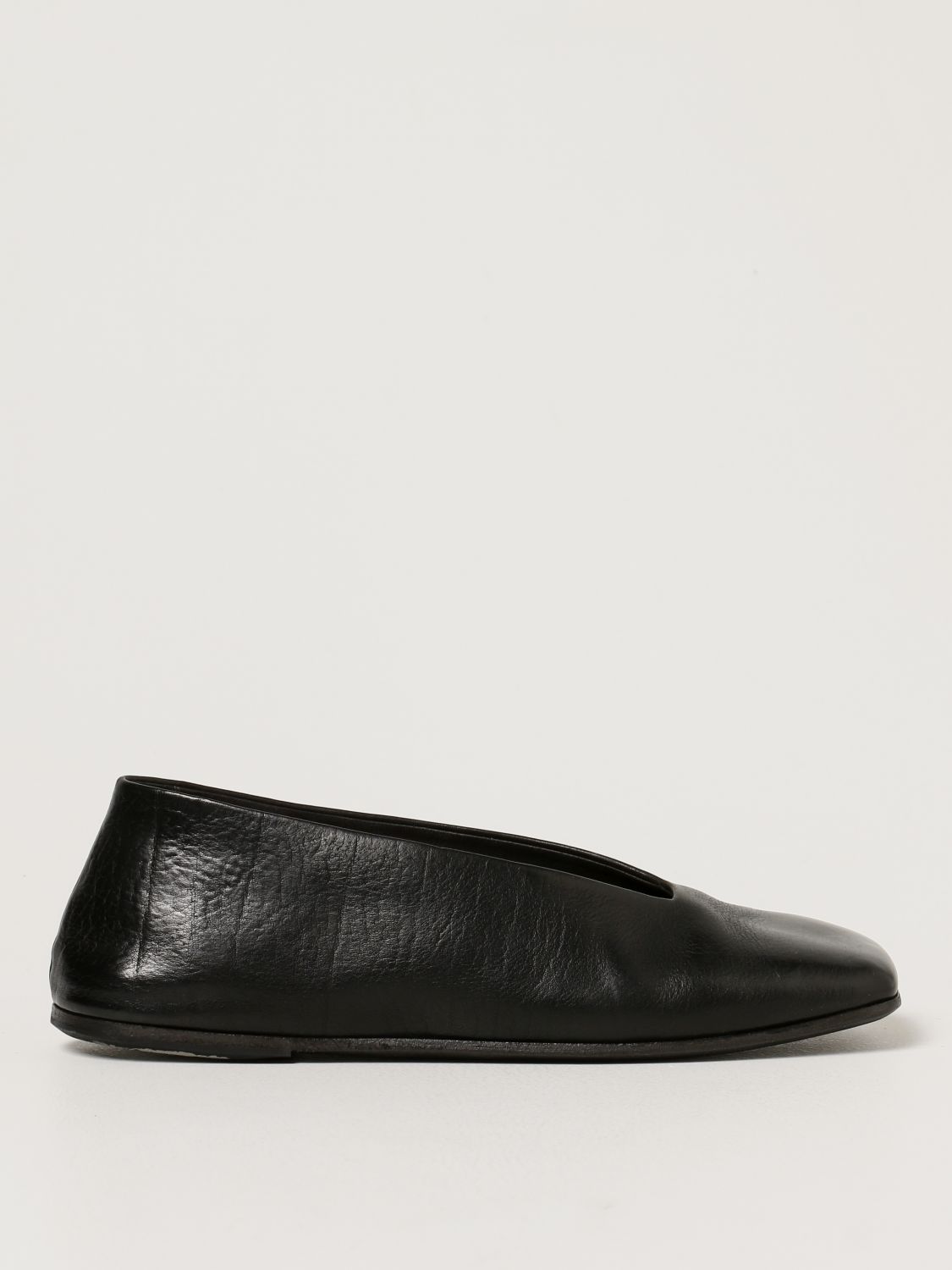 MARSÈLL: Marsèll Spatolona ballet flats in dry milled leather - Black ...