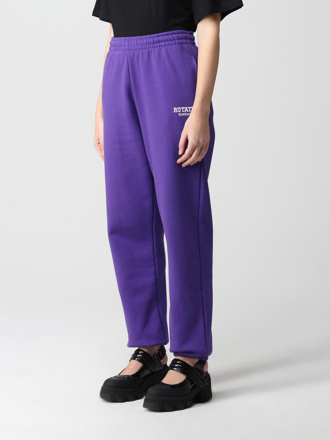 ROTATE: Pantalone con logo ricamato - Viola | Pantalone Rotate RT765  GIGLIO.COM