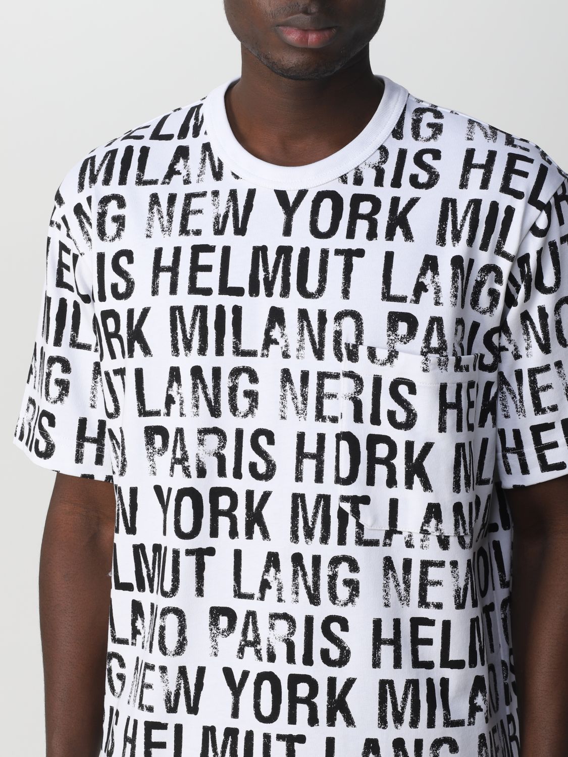 T-shirt Helmut Lang: T-shirt Helmut Lang con stampe all over bianco 4