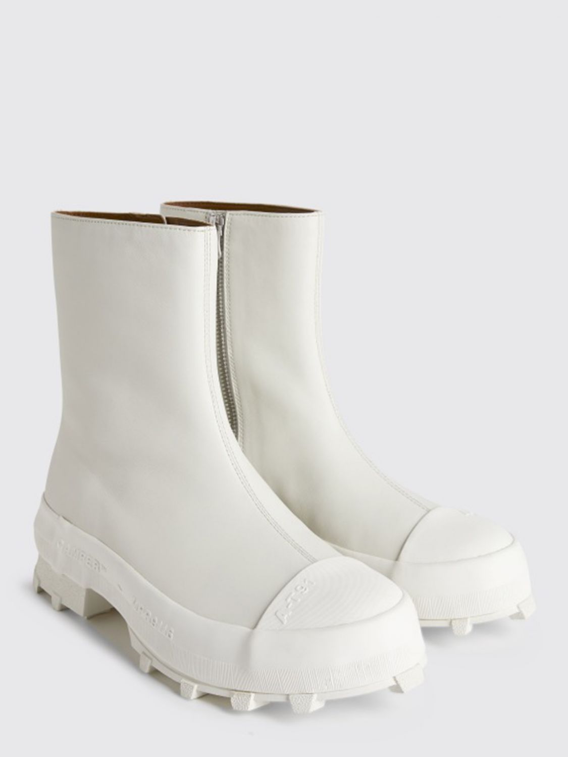 Camperlab Outlet: Traktori leather ankle boots - White | Camperlab