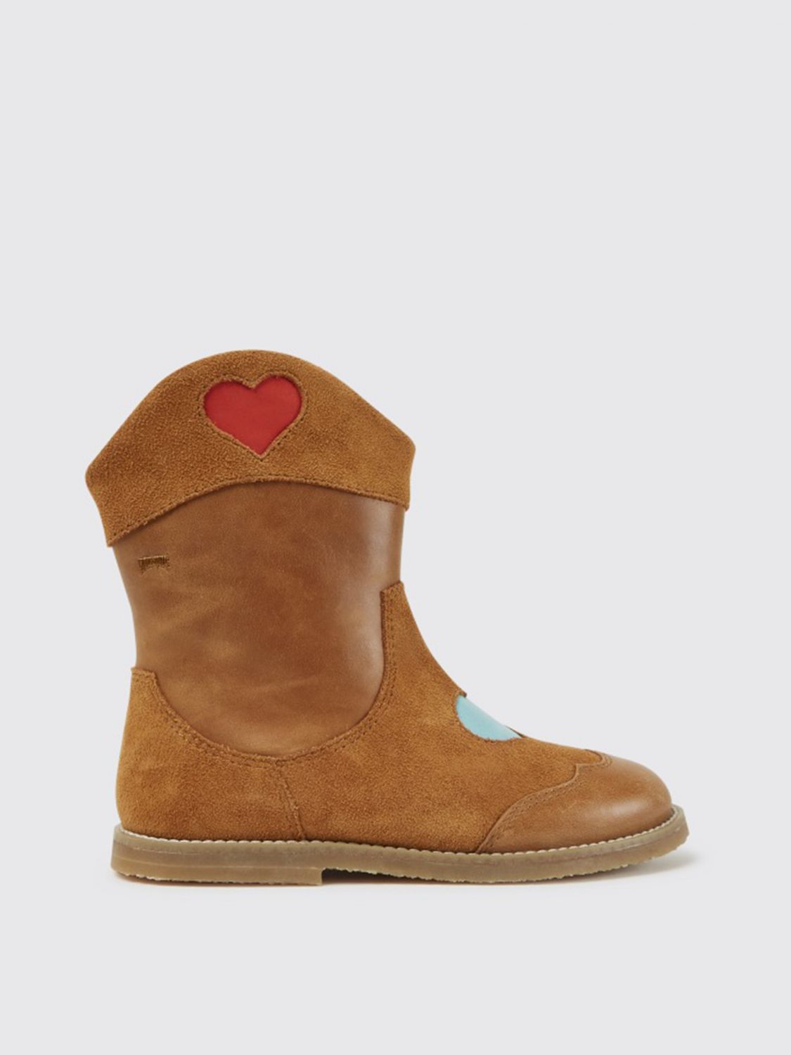 Camper Kids' Twins Boot In Calfskin And Nabuk In Brown ModeSens