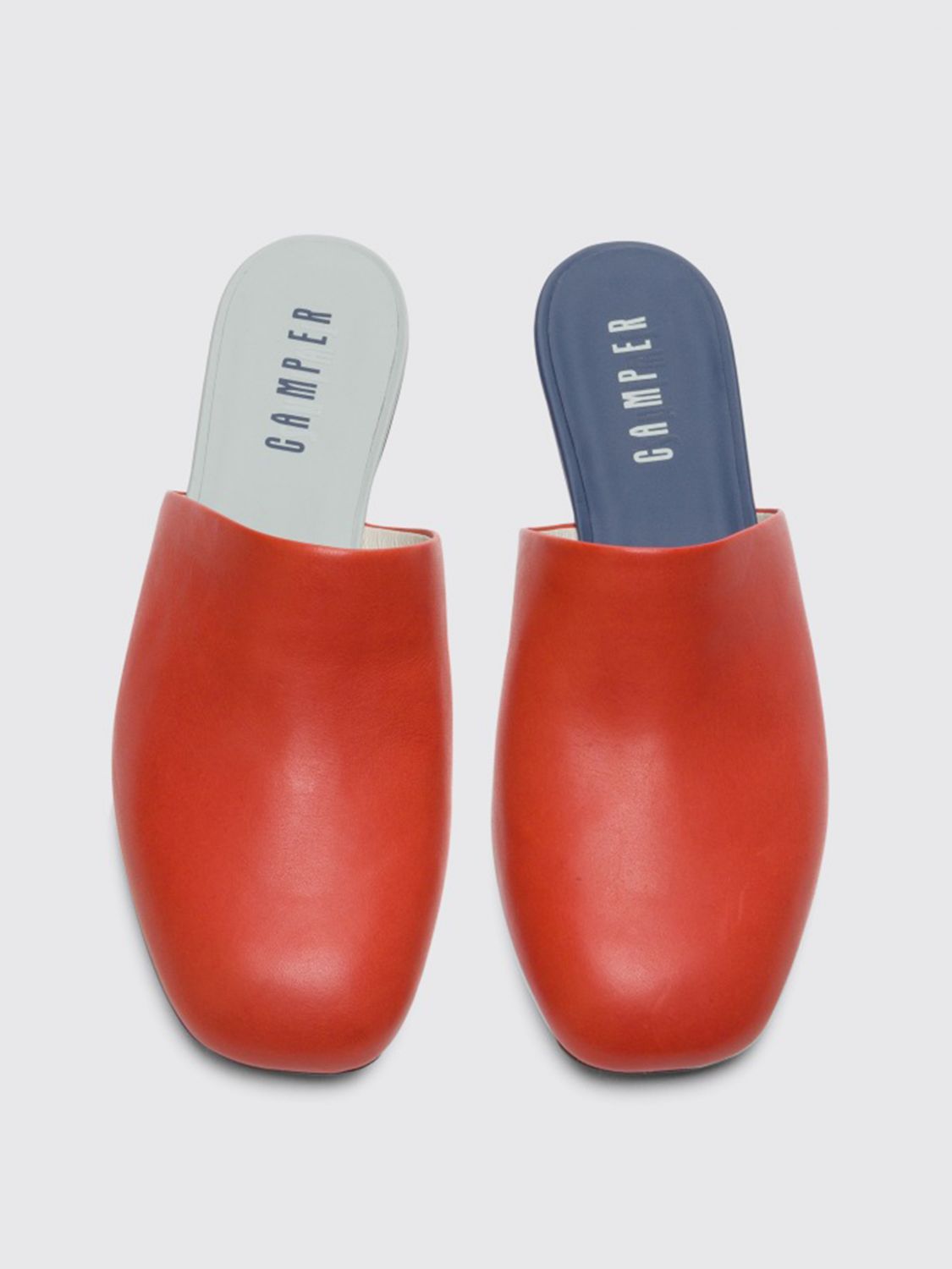 CAMPER: Twins sabot in calfskin - Red | Camper flat shoes K201101-002 ...