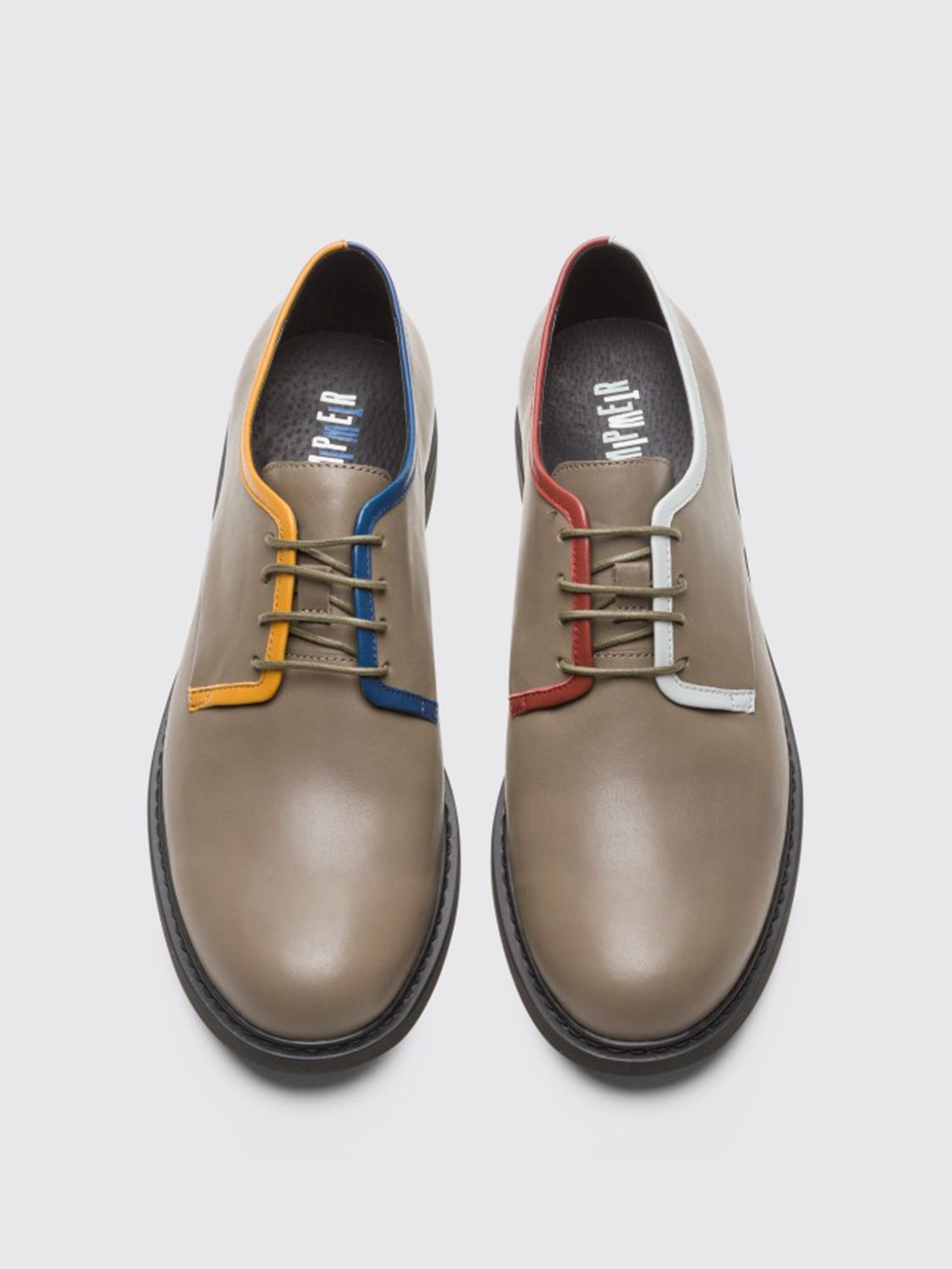 CAMPER: Twins Derby in calfskin and sheepskin - Green | Camper brogue ...