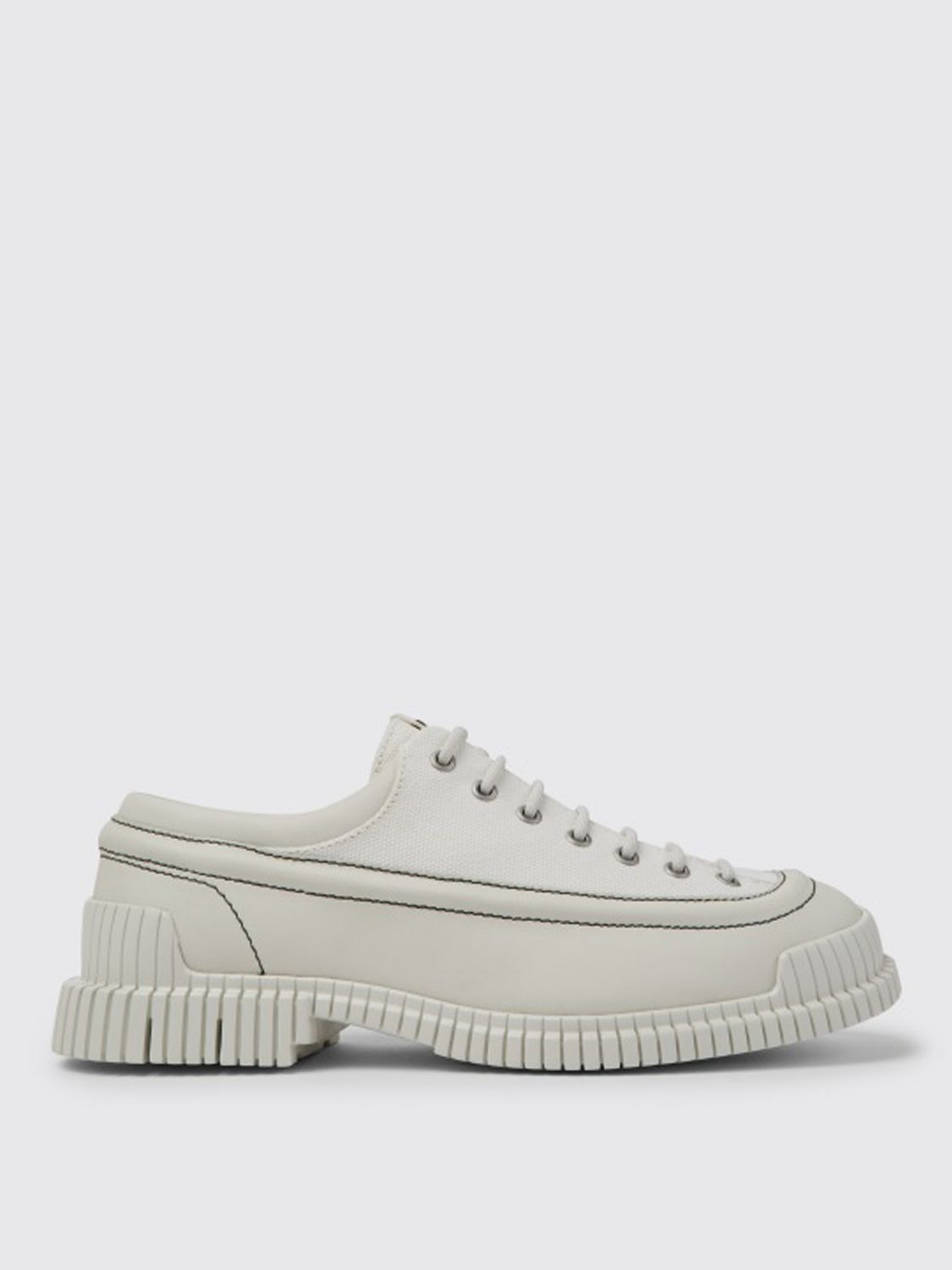 Camper Pix Laceup Shoe In Calfskin And Cotton In Weiss | ModeSens