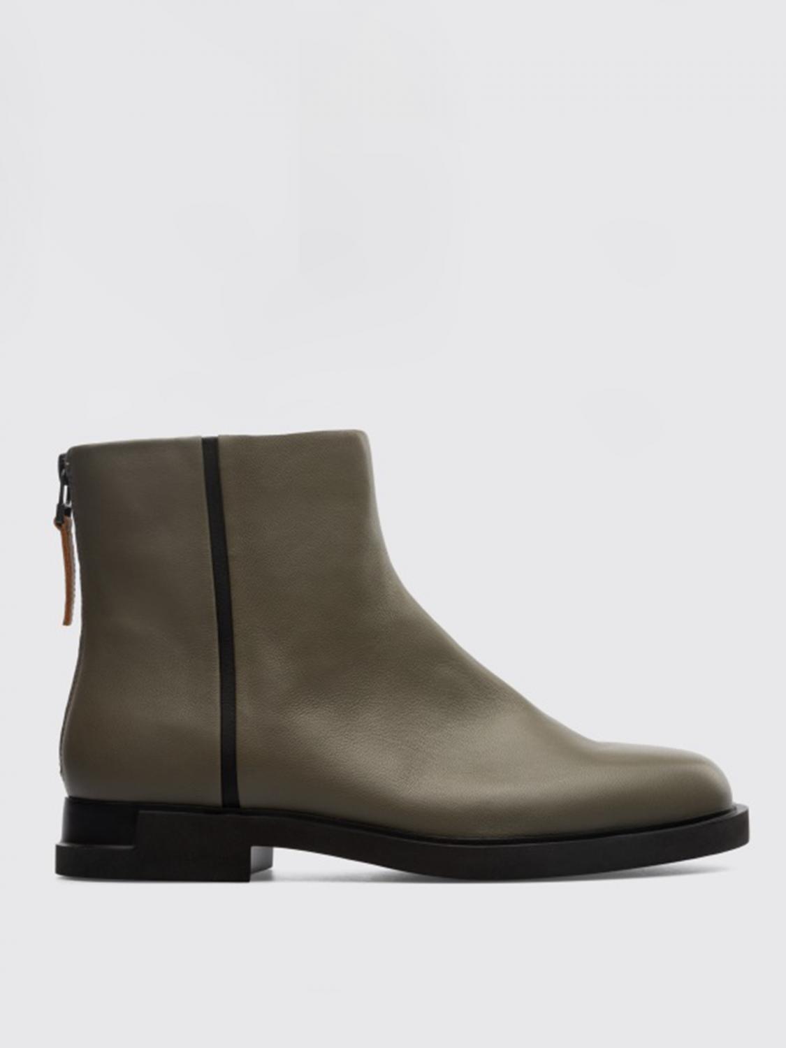 Camper Twins Ankle Boots In Calfskin And Sheepskin In Green ModeSens