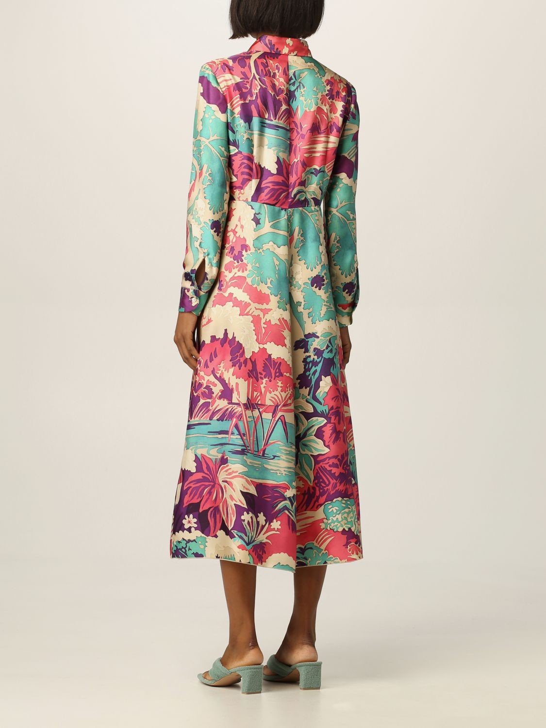 Red Valentino shirt dress with Emerald Forest print