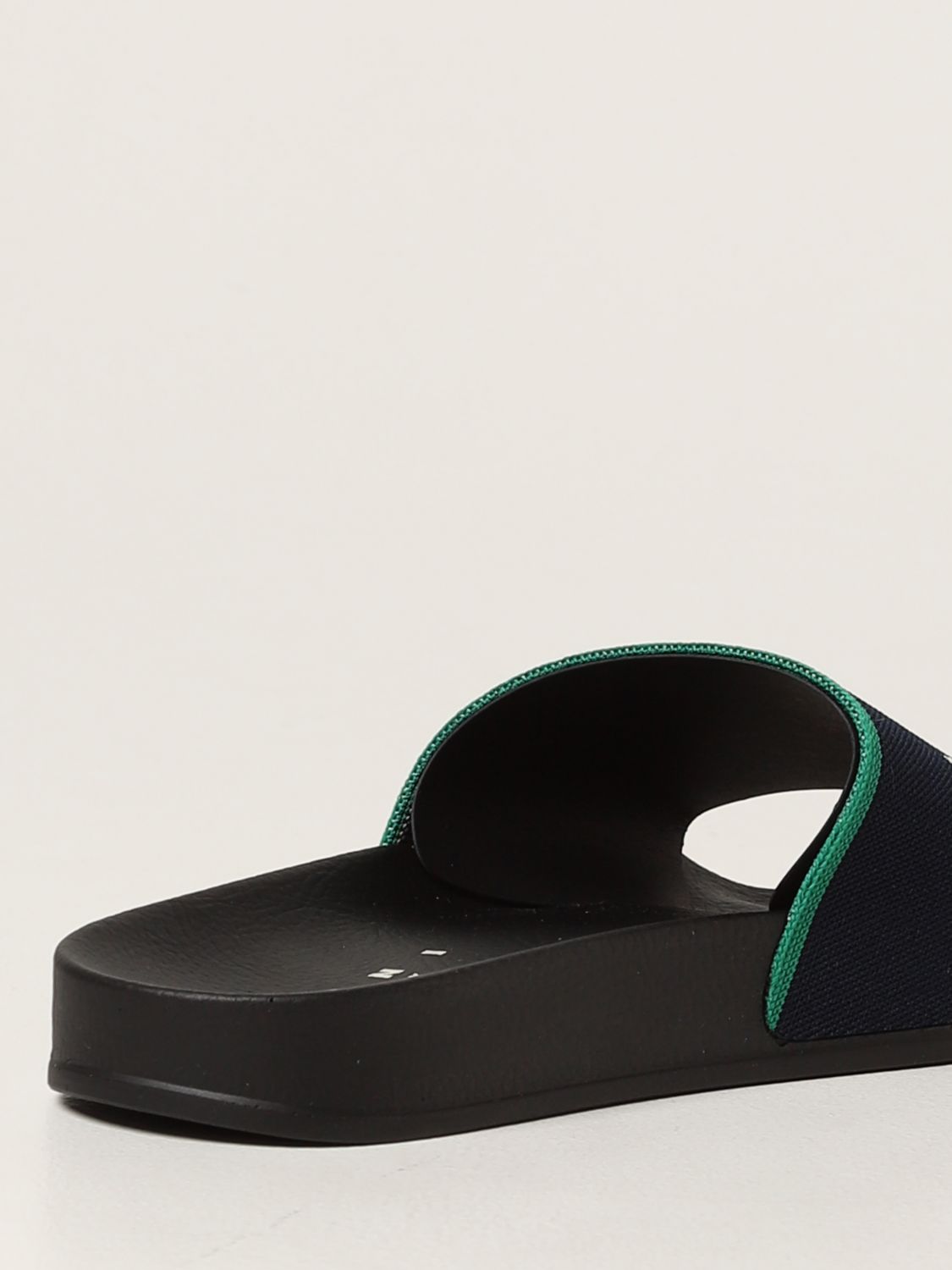 Flat sandals Marni: Marni Stretch slides with logo blue 3