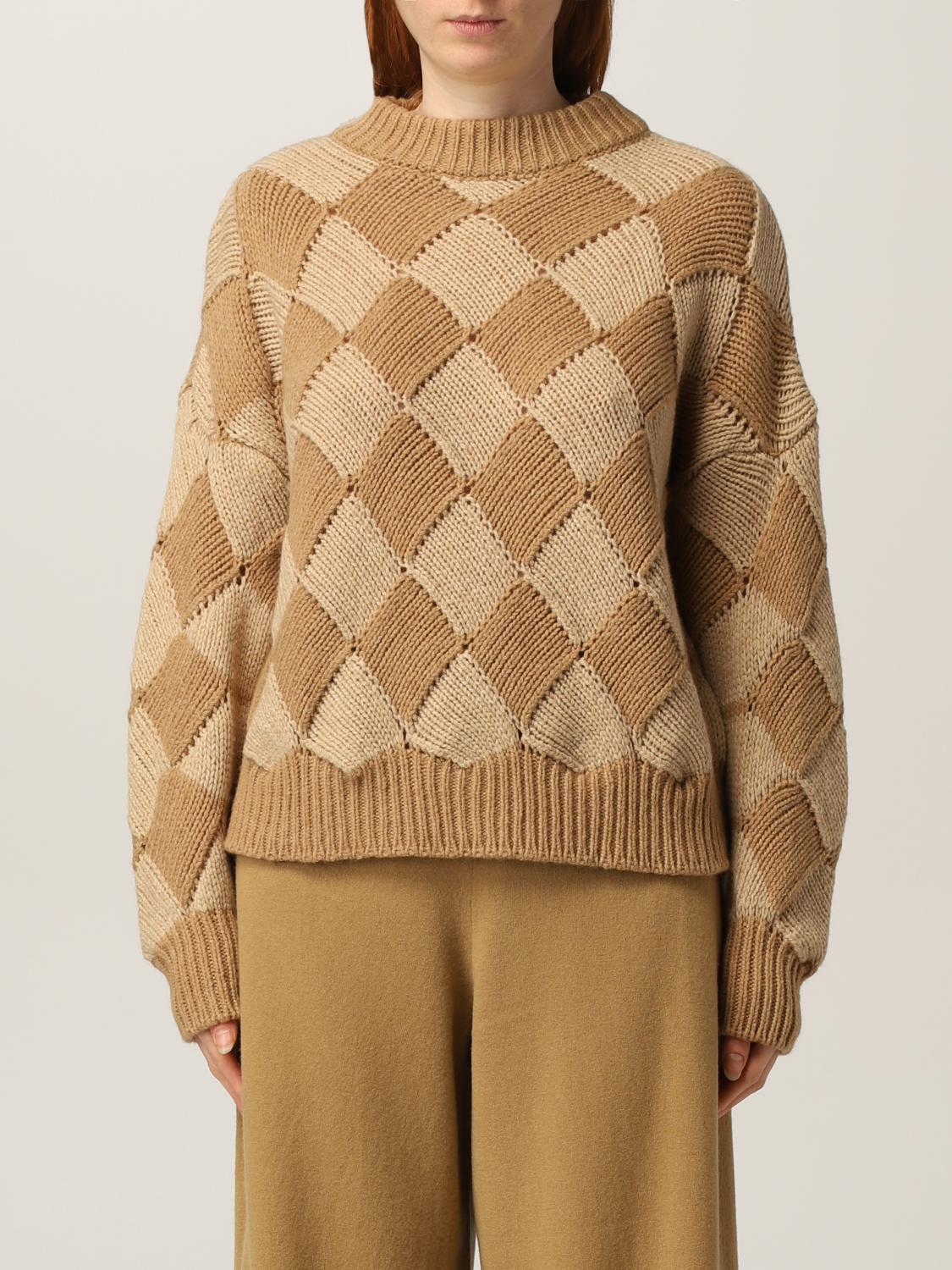 ROBERTO COLLINA: Maglia a rombi - Beige | Maglia Roberto Collina F37301  GIGLIO.COM