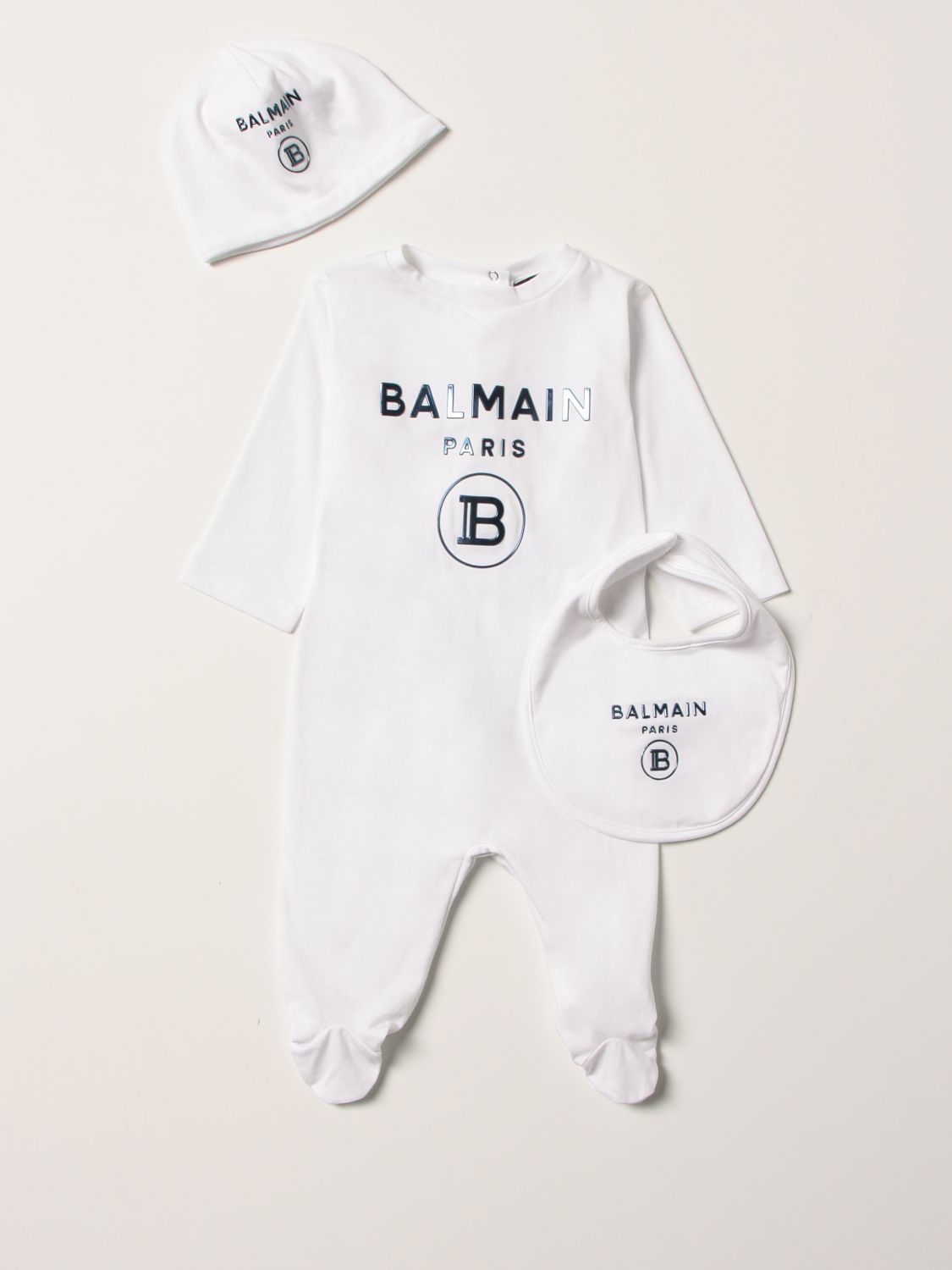 Balmain Babies' Kids All-in-one, Hat And Bib Set (3-12 Months) In White