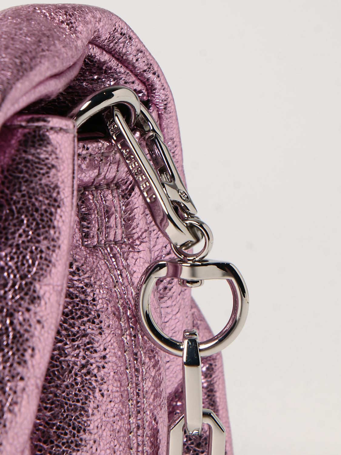 Karl Lagerfeld borsa a mano con tracolla in pelle rosa cipria 3049