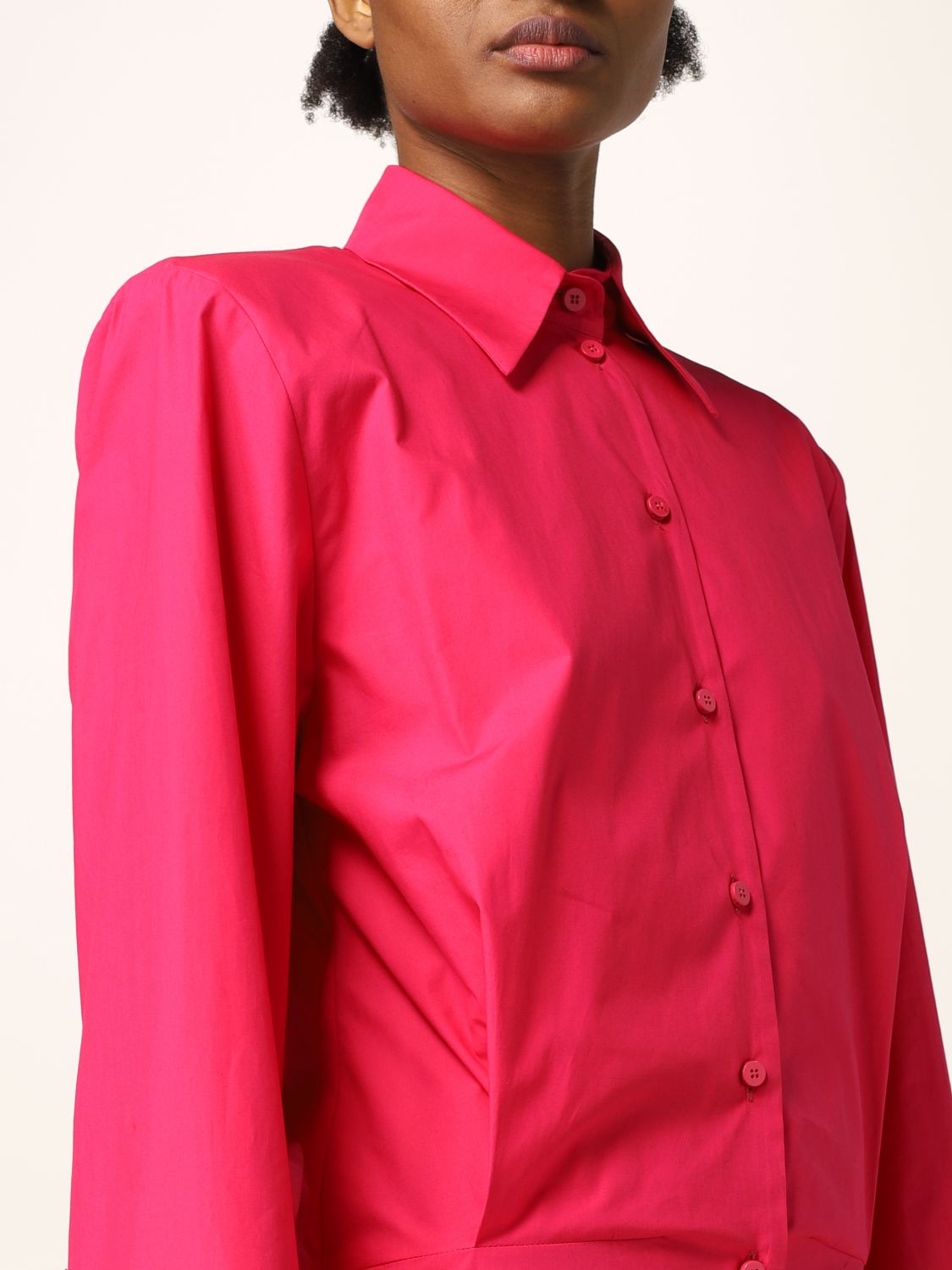 Dress The Attico: The Attico chemisier dress in cotton pink 4