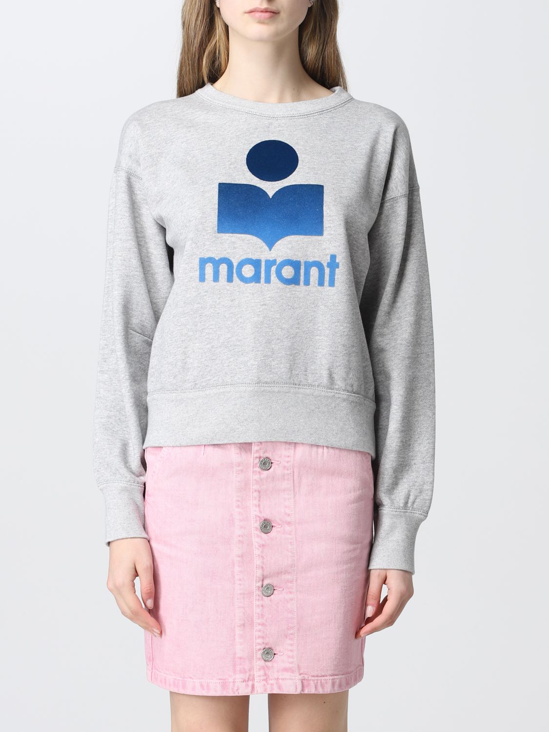 ISABEL MARANT ETOILE: sweatshirt in cotton blend - Grey | Isabel Marant ...