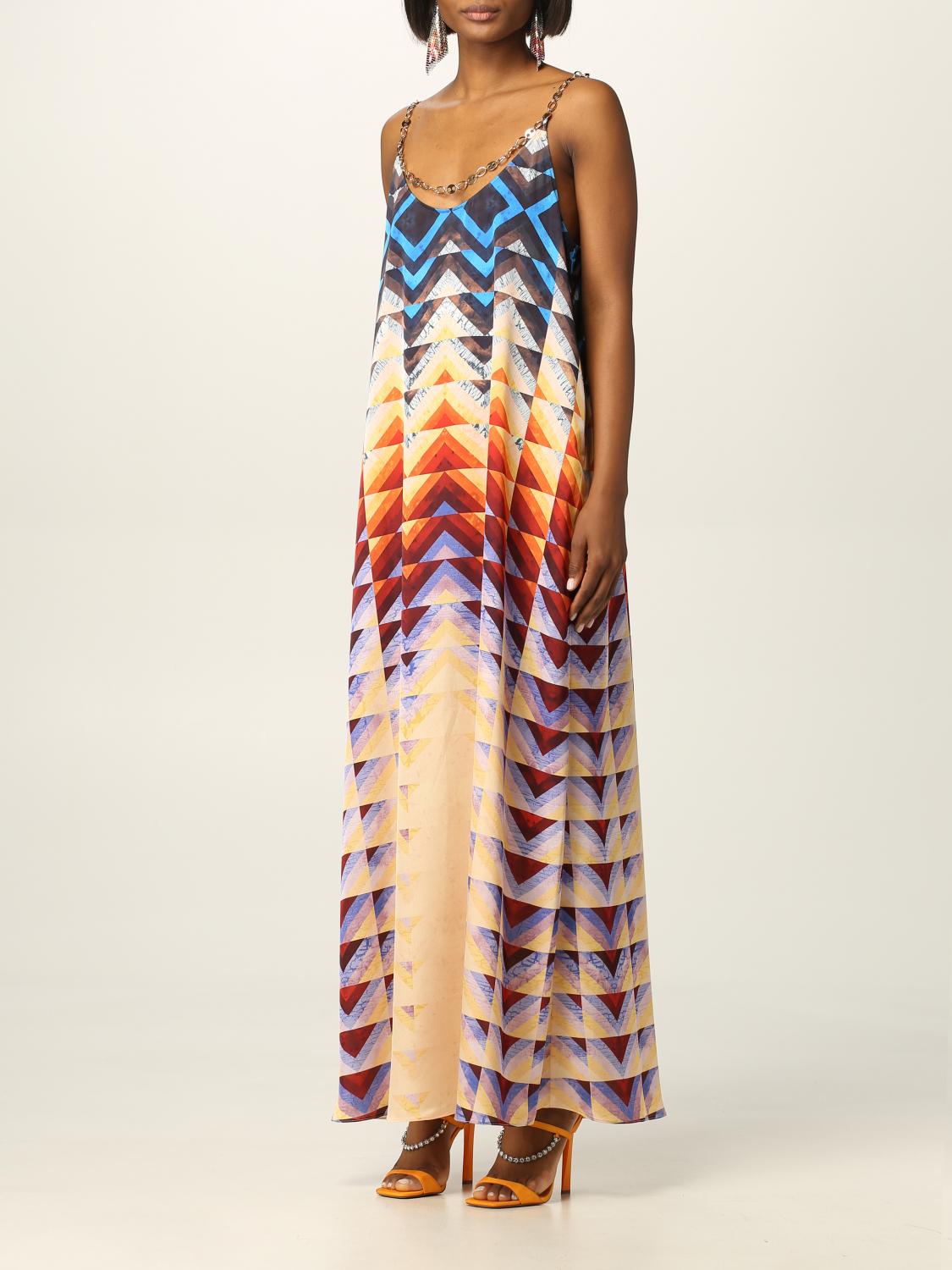 PACO RABANNE: long dress with geometric 
