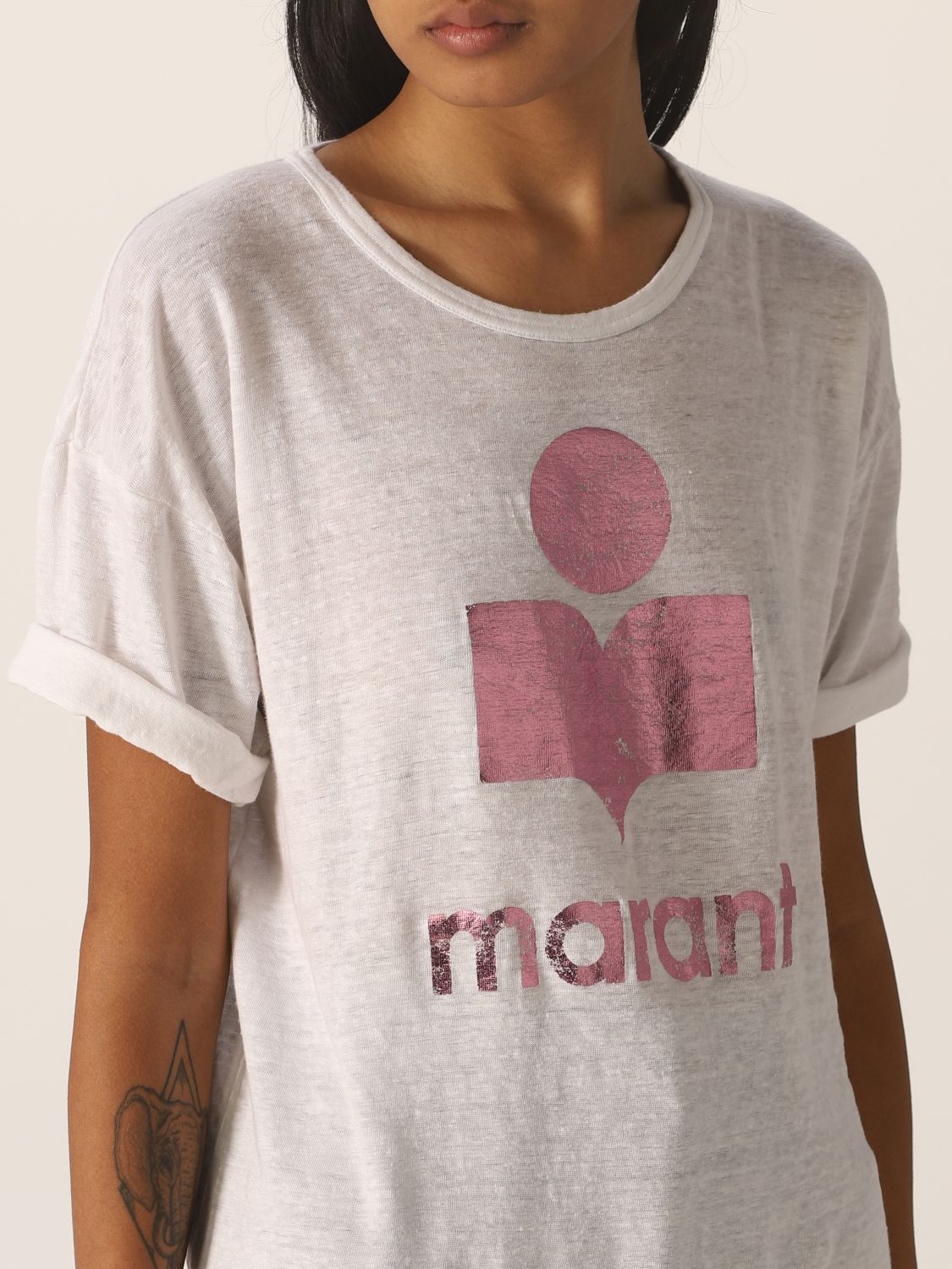 Isabel Marant Etoile linen t-shirt with logo